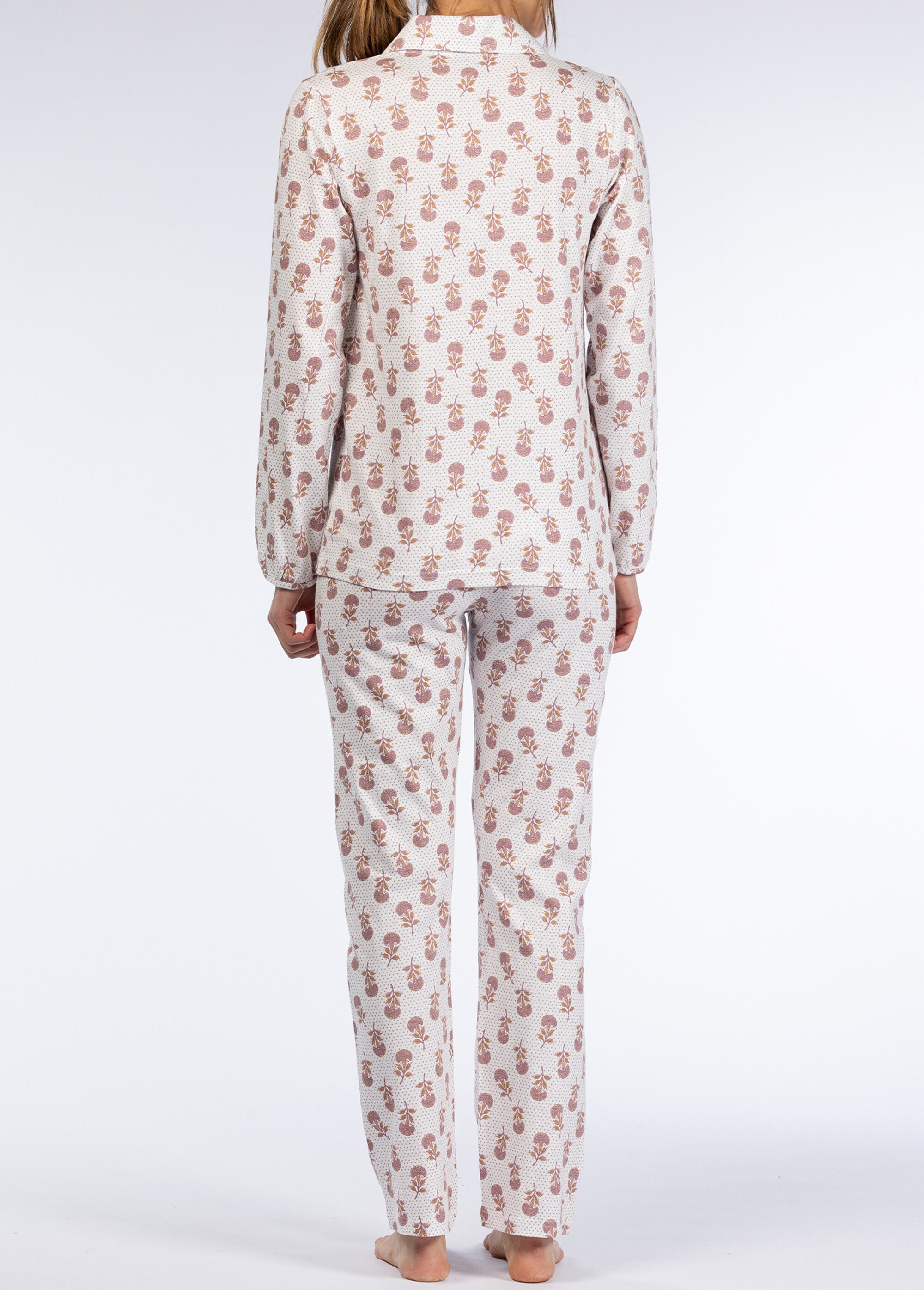 Pyjama long imprimé boutonné