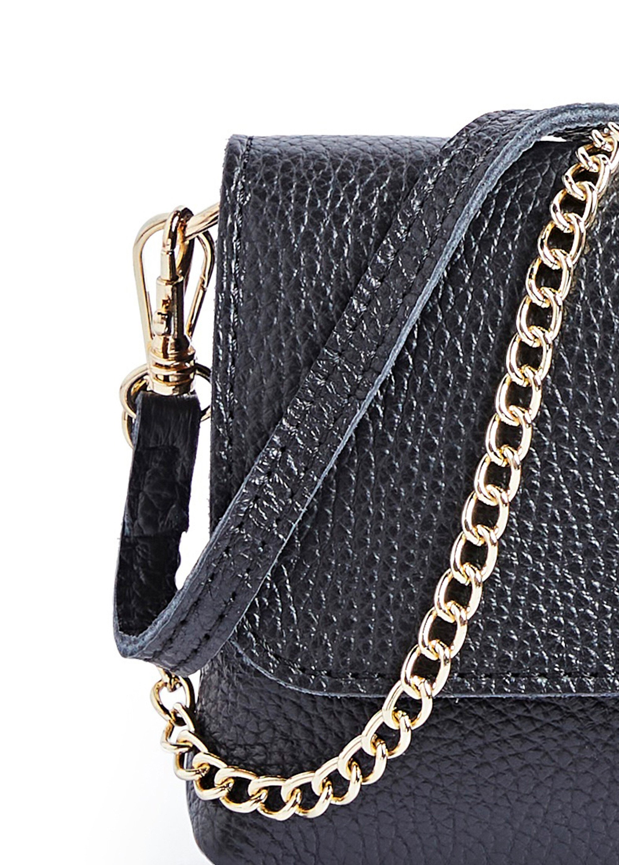 Sac pochette en cuir avec fermoir métal