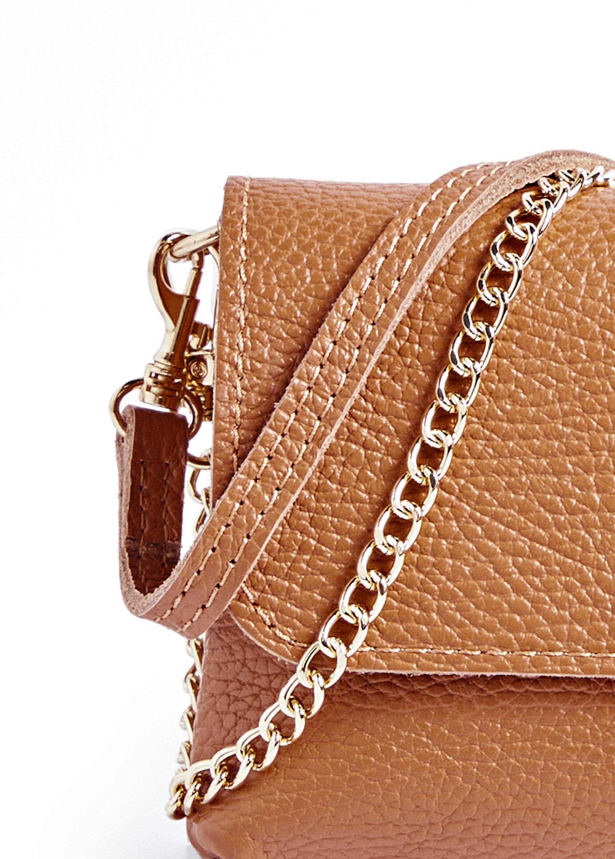 Sac pochette en cuir avec fermoir métal
