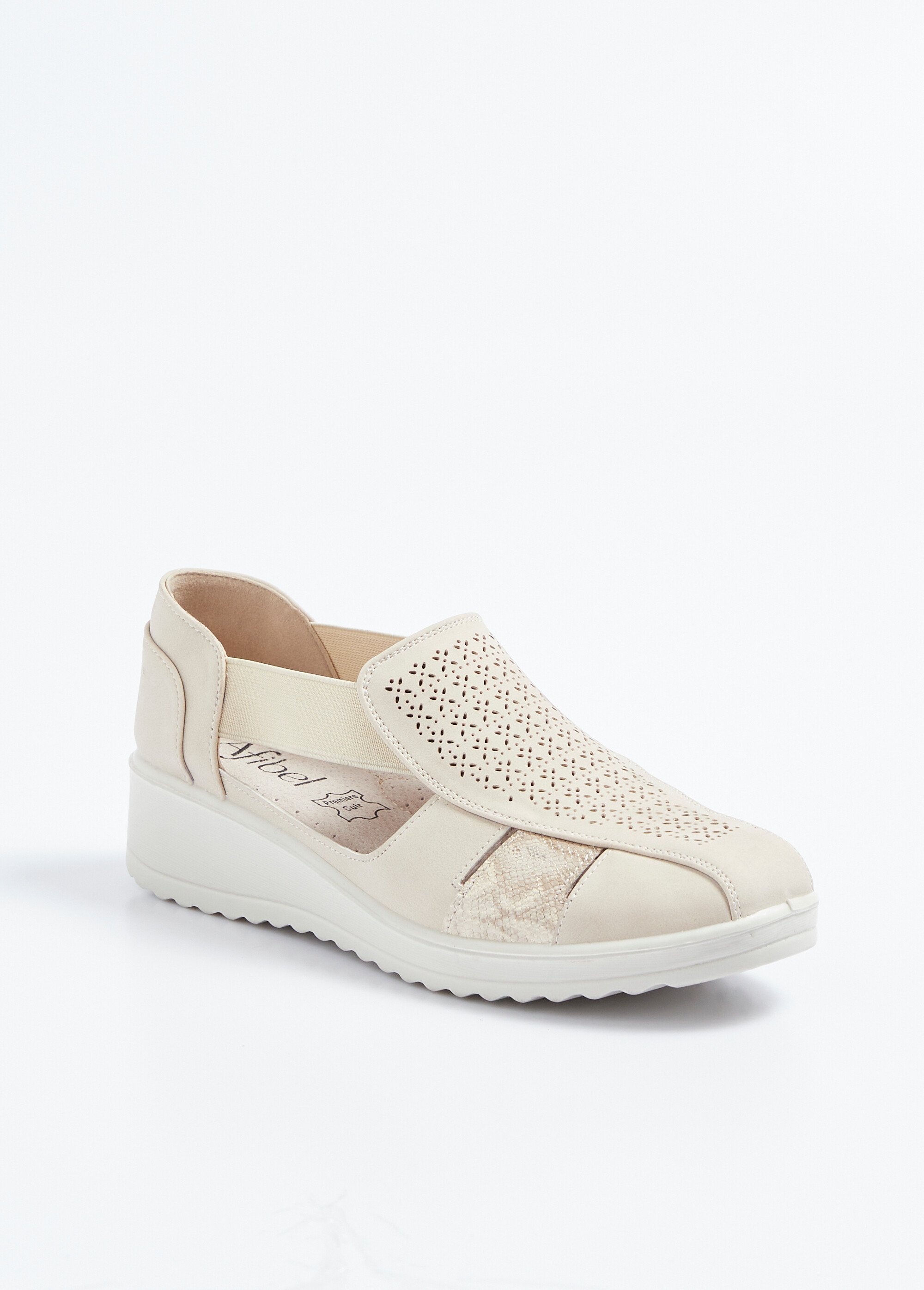 Sandales élastiquées largeur confort Femme Beige OPSALA FA1