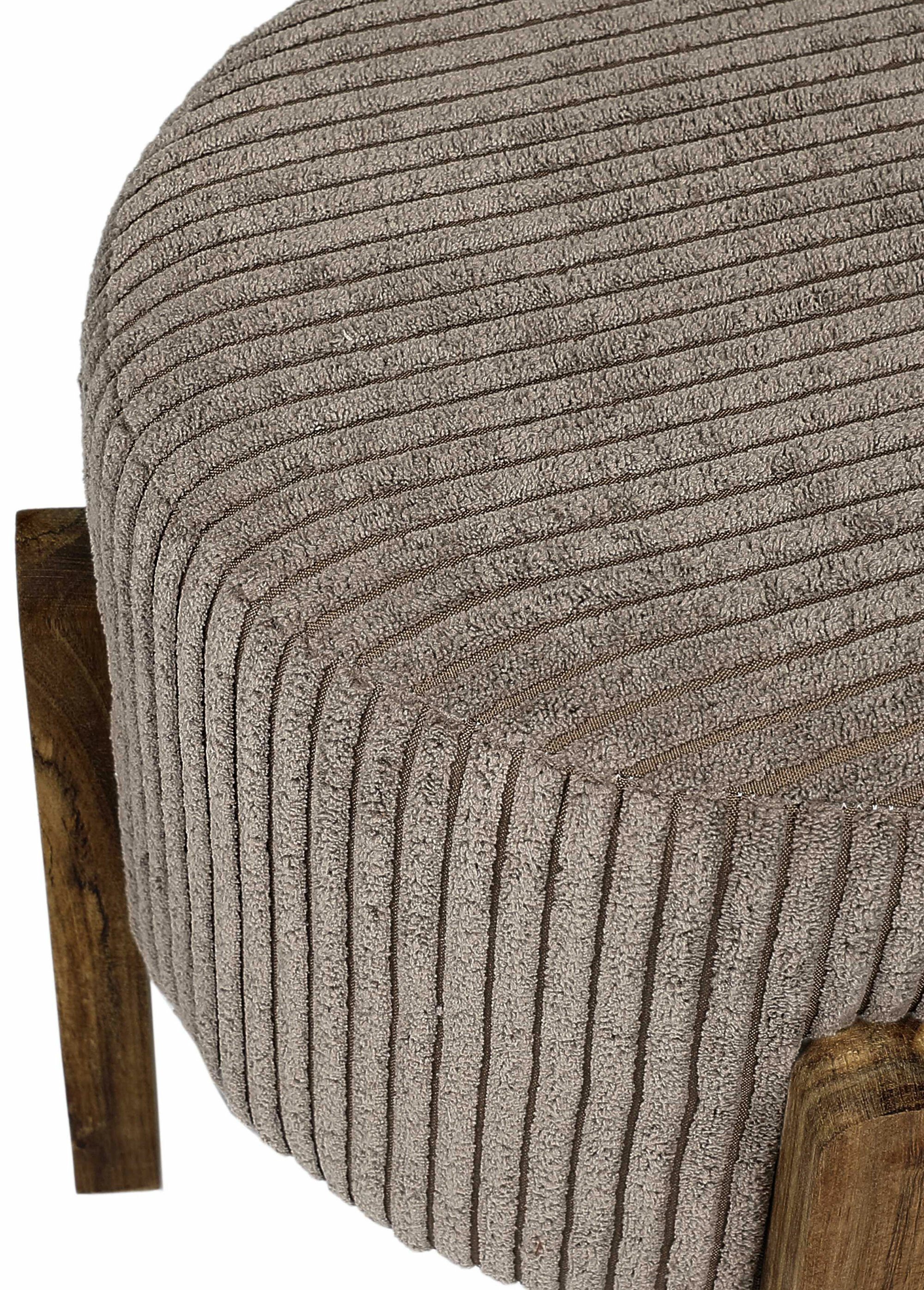 Tabouret d’appoint velours cotelé 2T MARRON CMP-HD0335 DE1