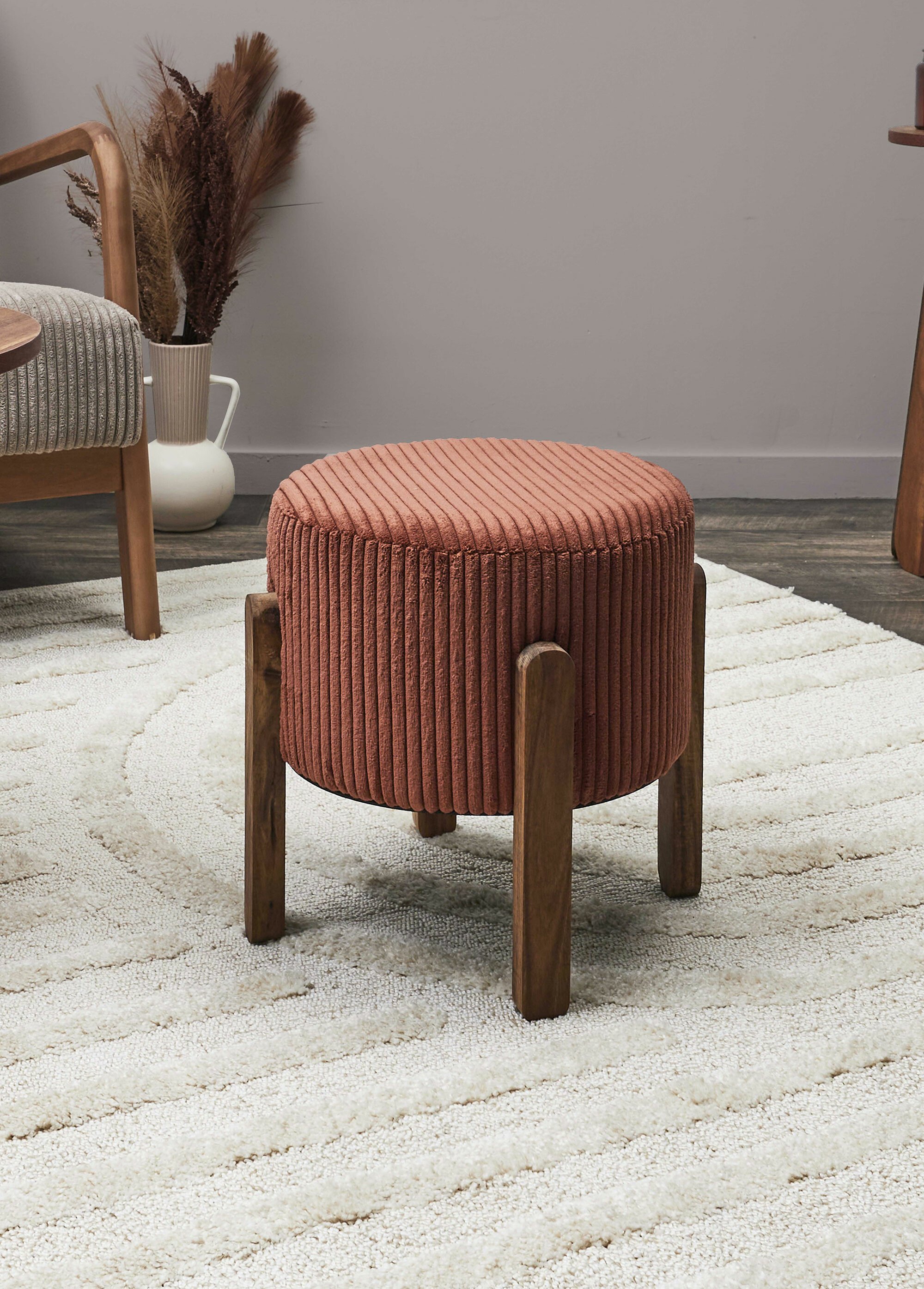 Tabouret d’appoint velours cotelé 2T TERRA CMP-HD0335 SI1