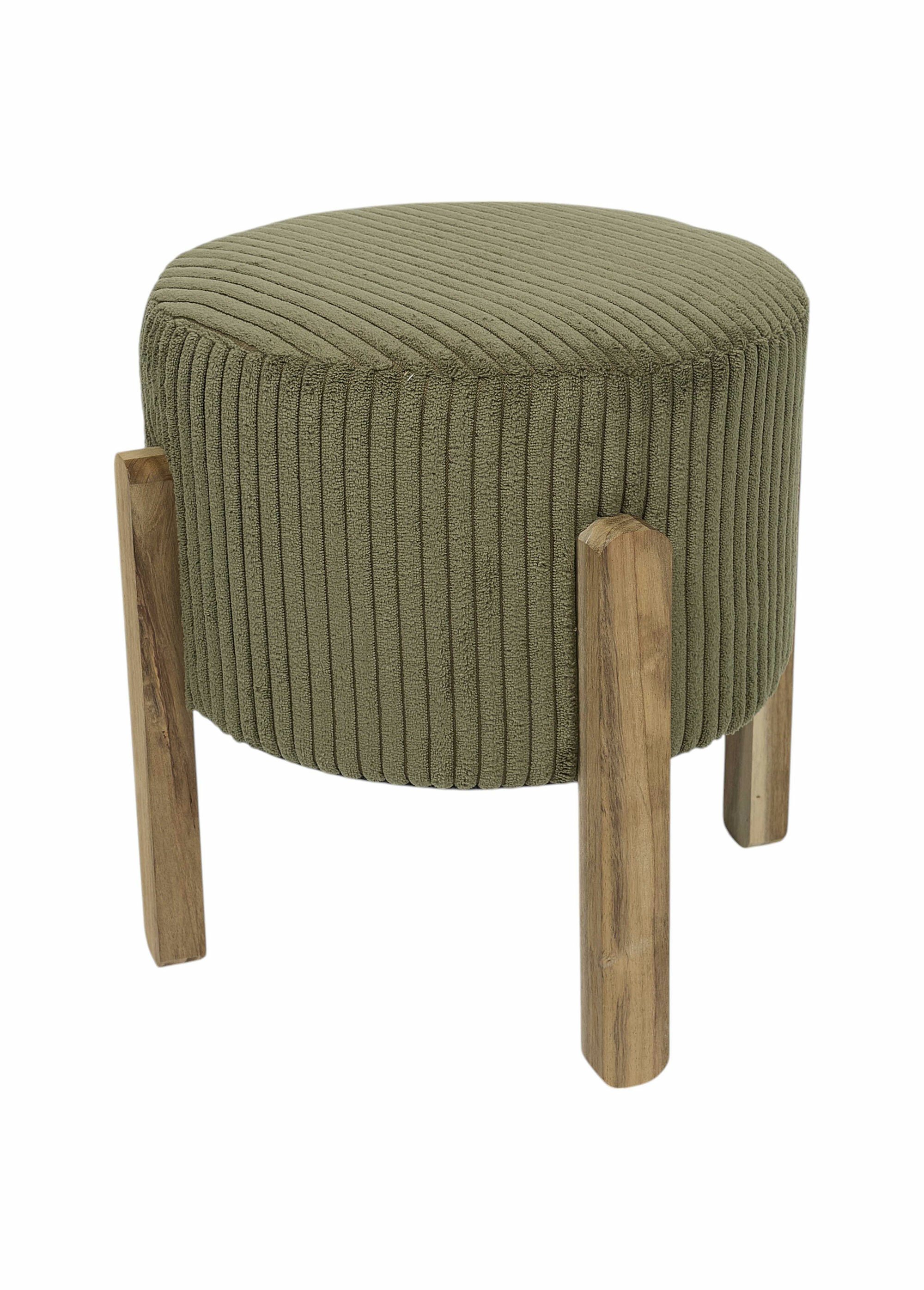 Tabouret d’appoint velours cotelé 2T VERT CMP-HD0335 FA1