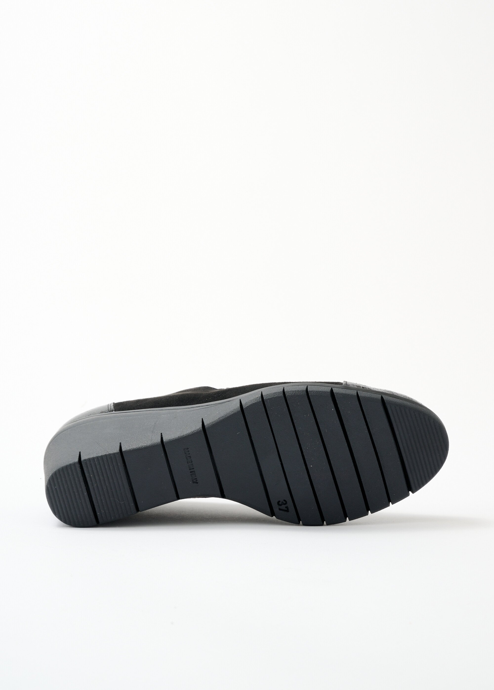 Mocassins compensés largeur confort élastiqués Femme Noir ONDE UN1
