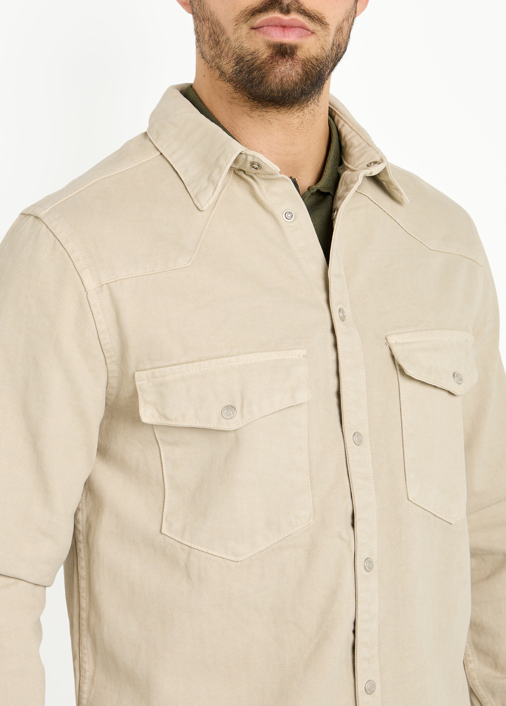 Veste en jean, toile sergé couleur Homme Beige LYSM5-346-5 DE1