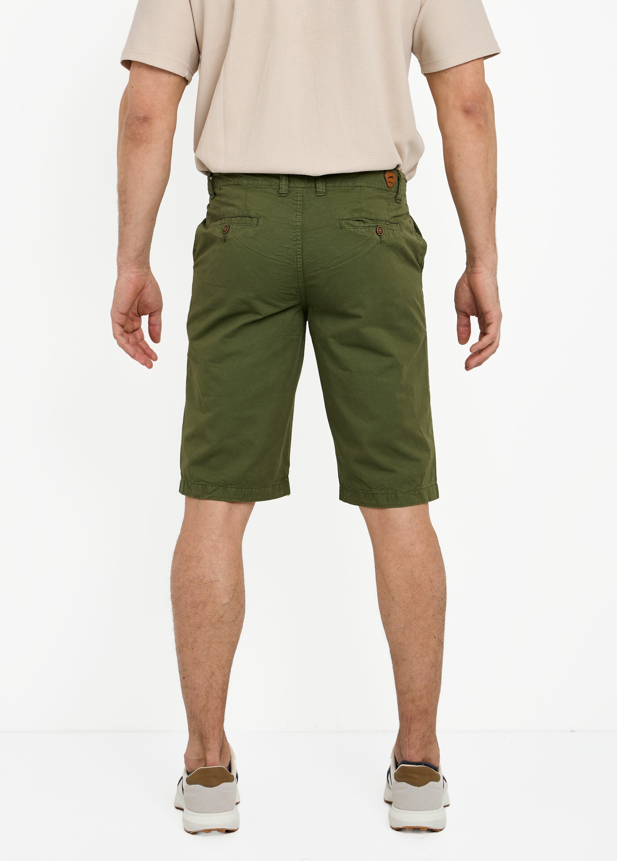 Bermuda pur coton, style chino Homme Vert DYL2110 DO1