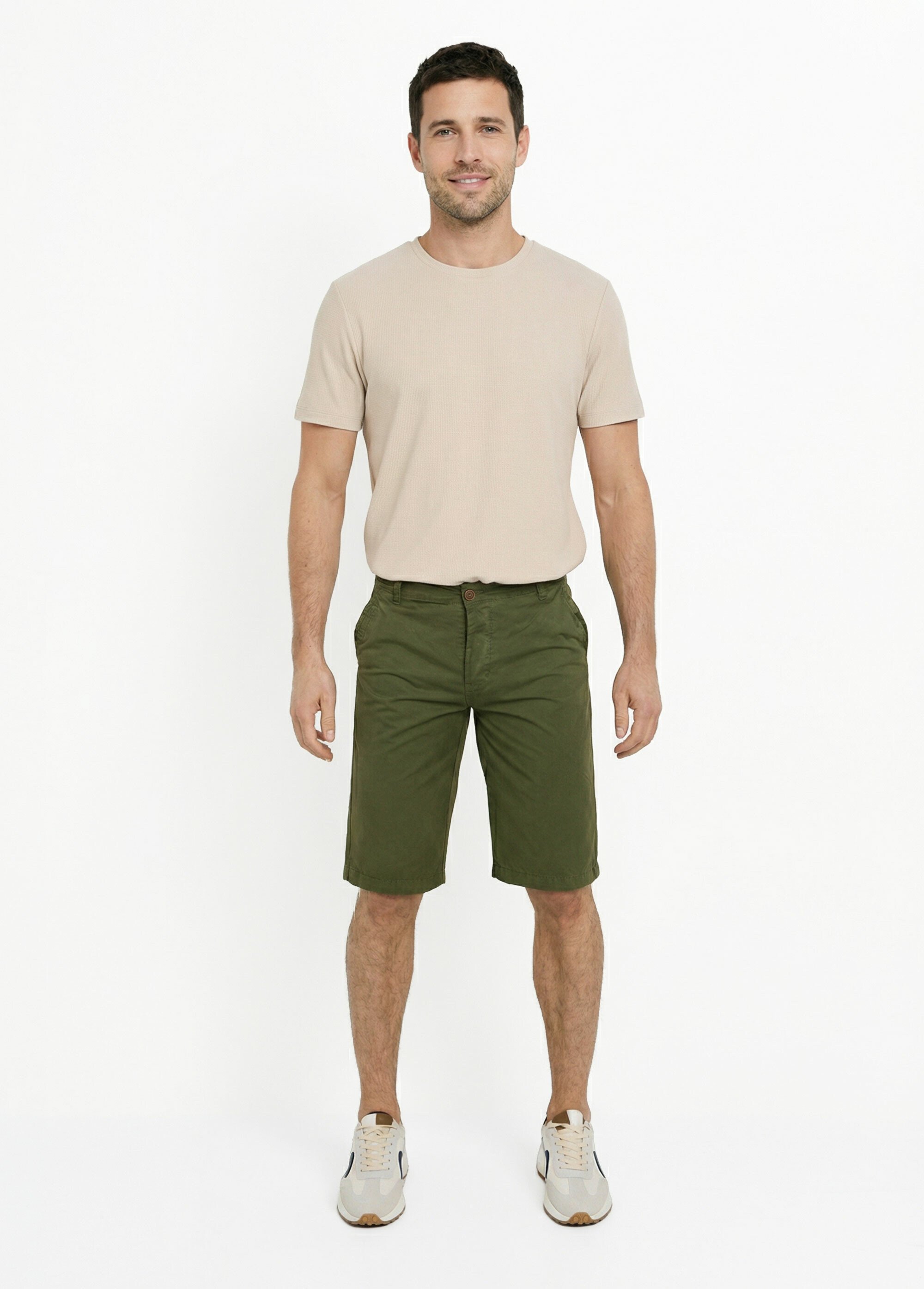Bermuda pur coton, style chino Homme Vert DYL2110 SF1