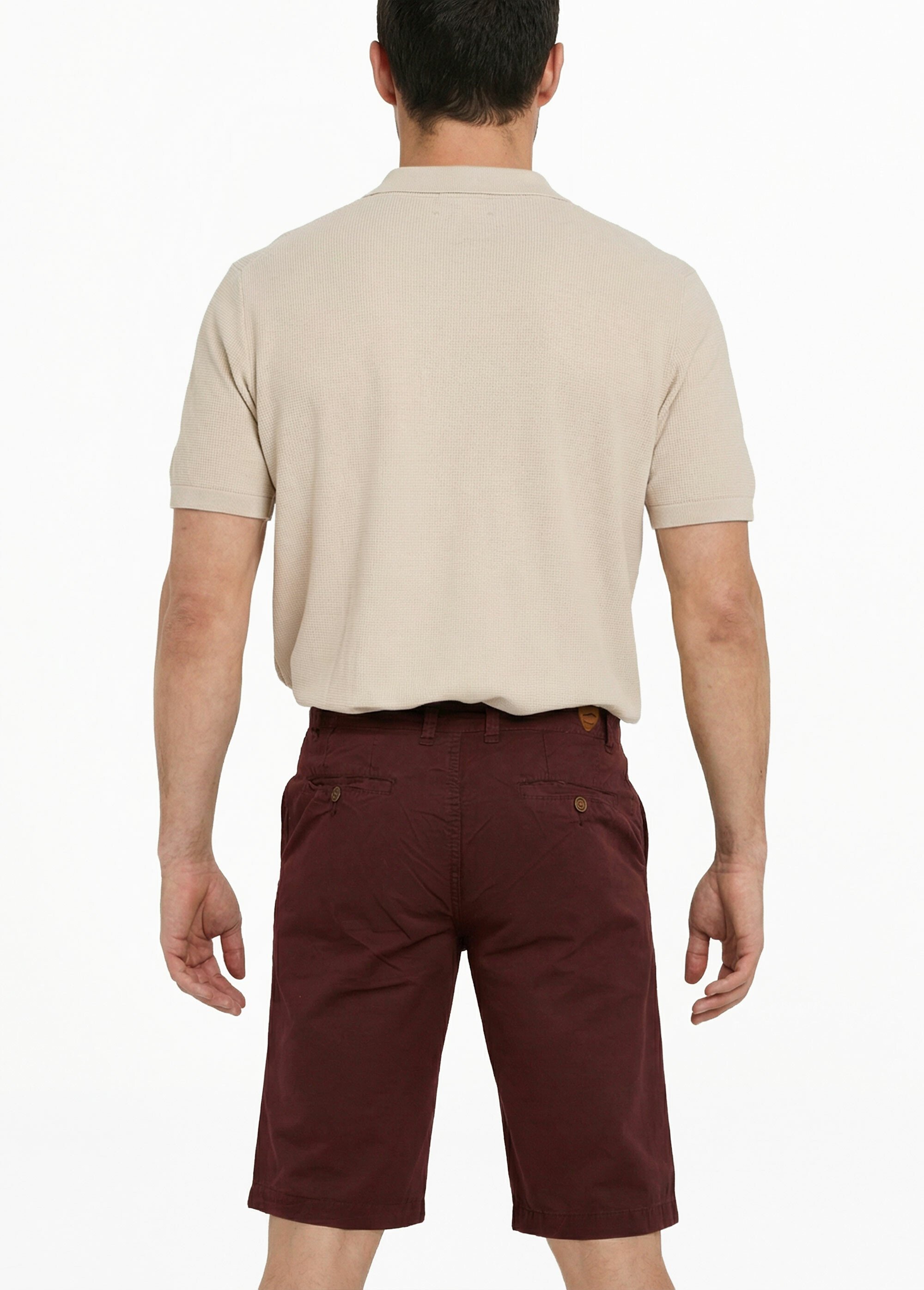 Bermuda pur coton, style chino Homme Rouge DYL2110 DO1