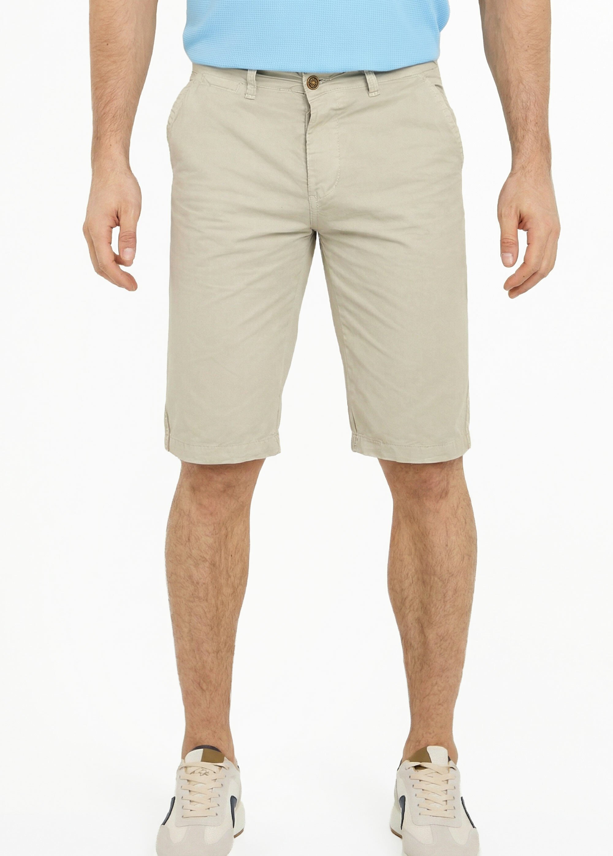 Bermuda pur coton, style chino Homme Beige DYL2110 FA1