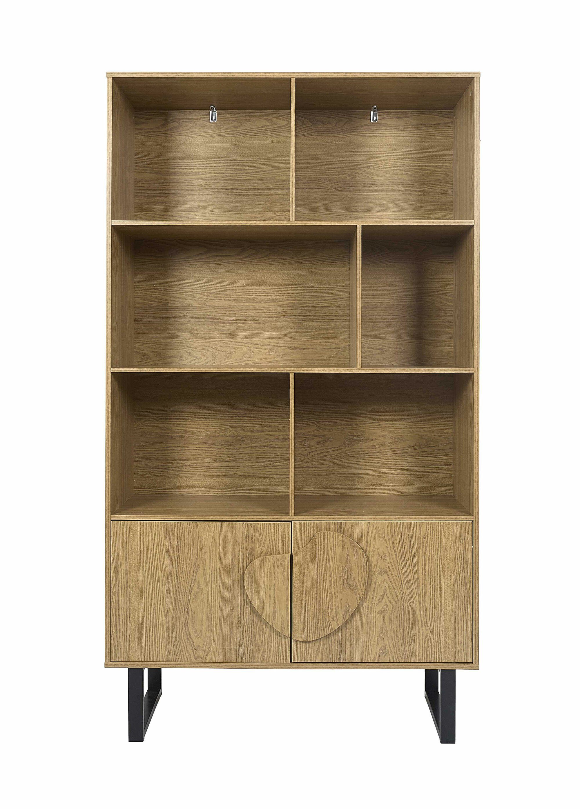 Bibliothèque bois décor forme abstraite