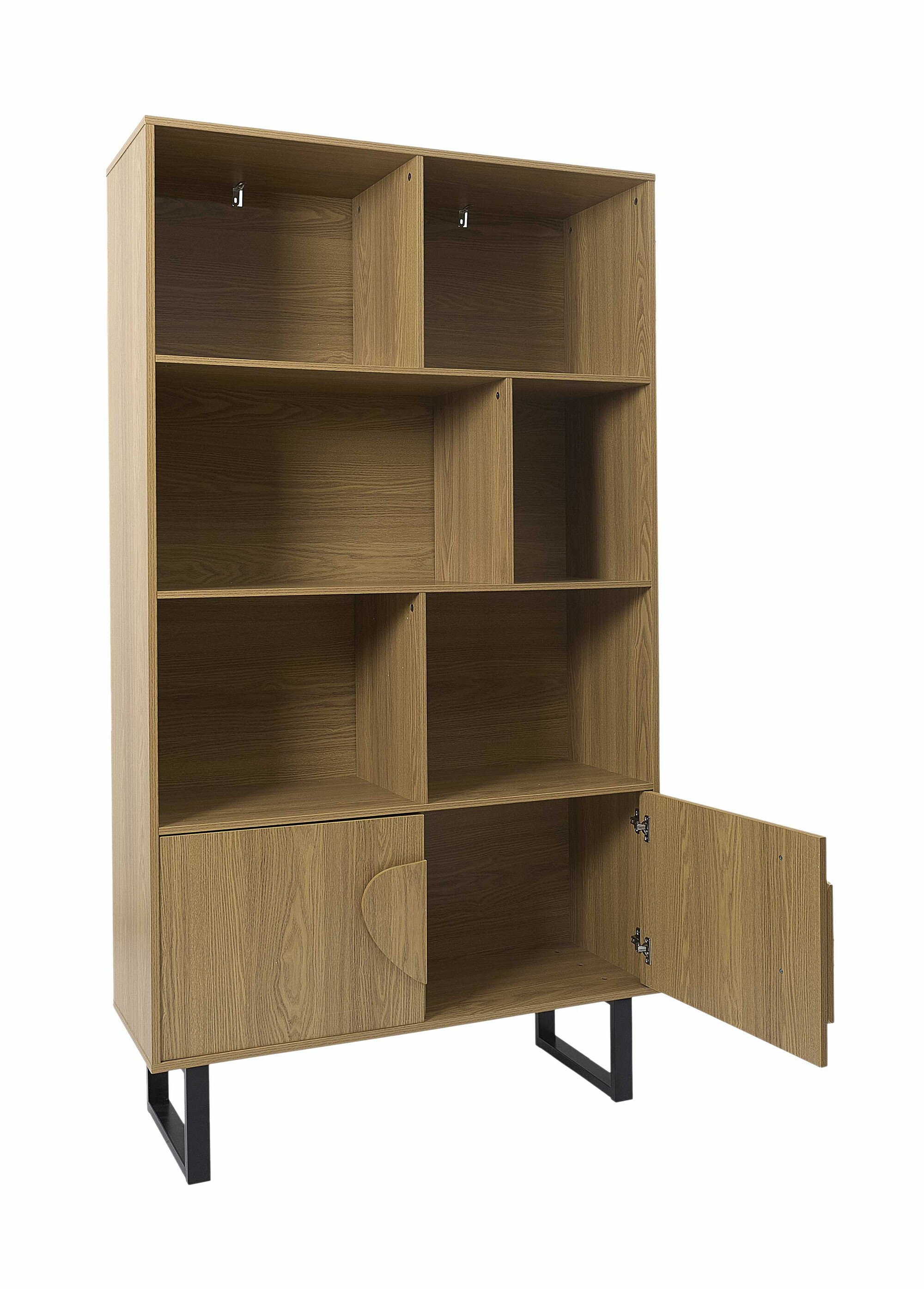 Bibliothèque bois décor forme abstraite MARRON CMP-HD0435 DE2