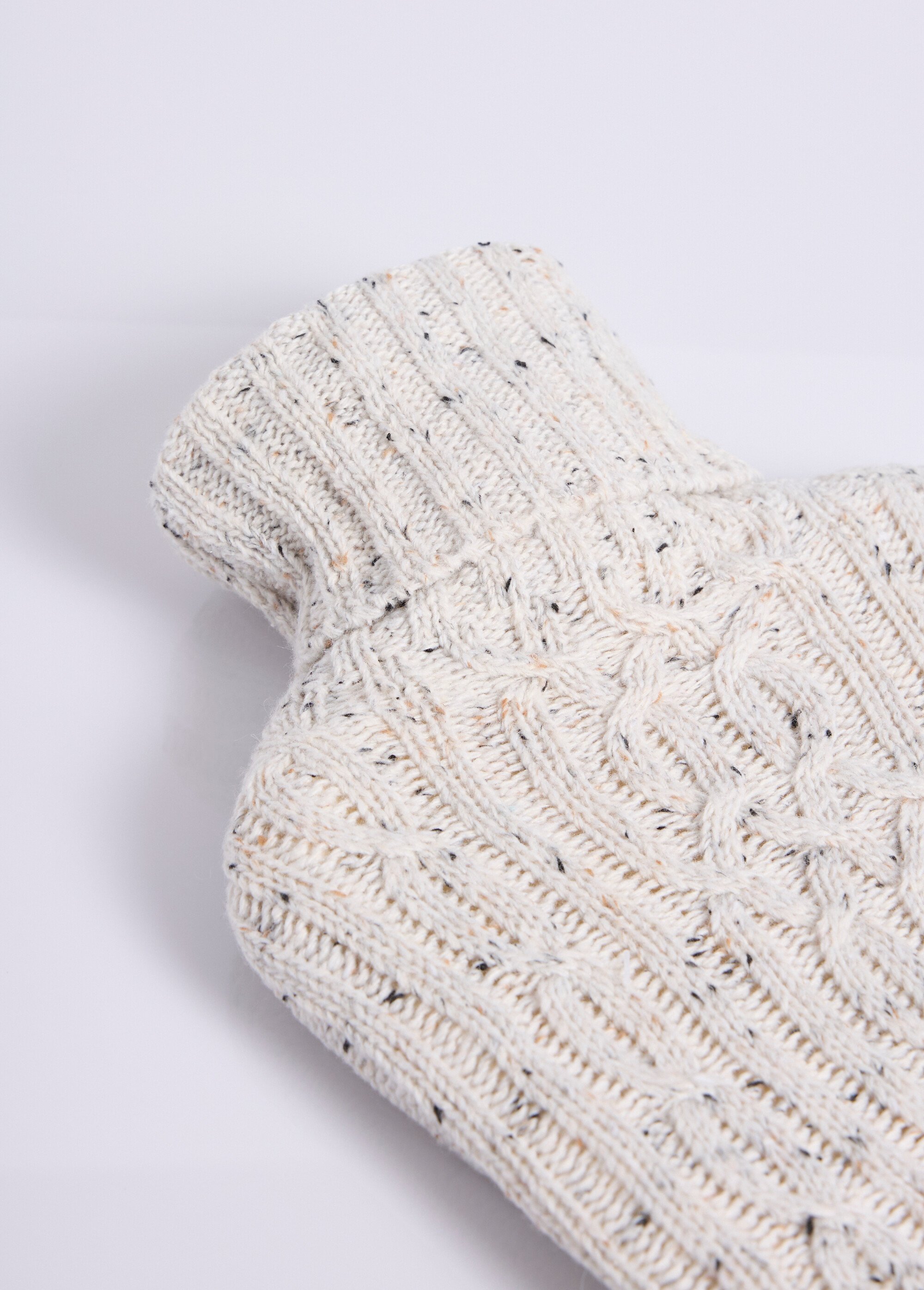 Bouillotte à eau + housse façon laine Blanc TIS-WARMERS3682 DE3