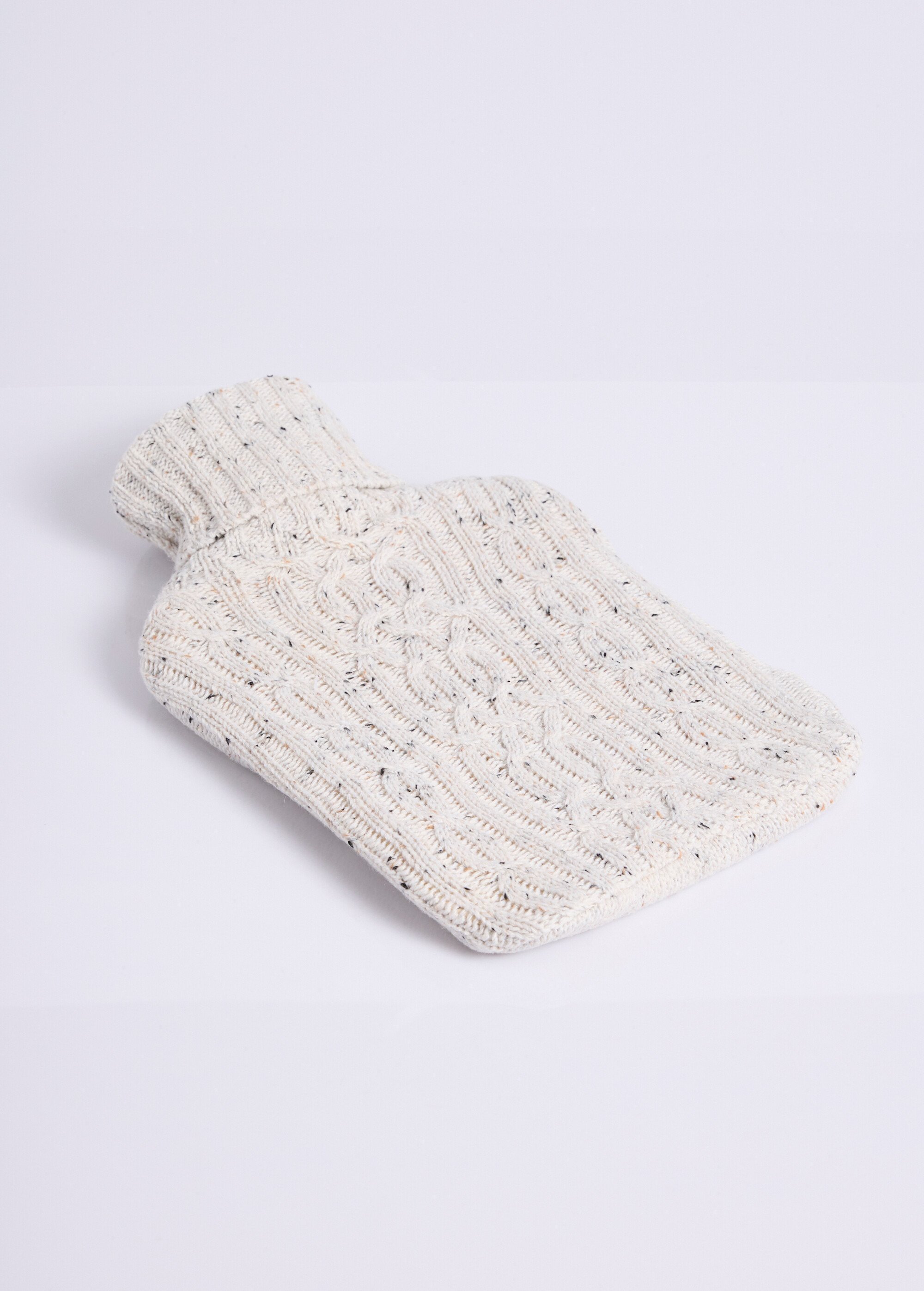 Bouillotte à eau + housse façon laine Blanc TIS-WARMERS3682 FA1