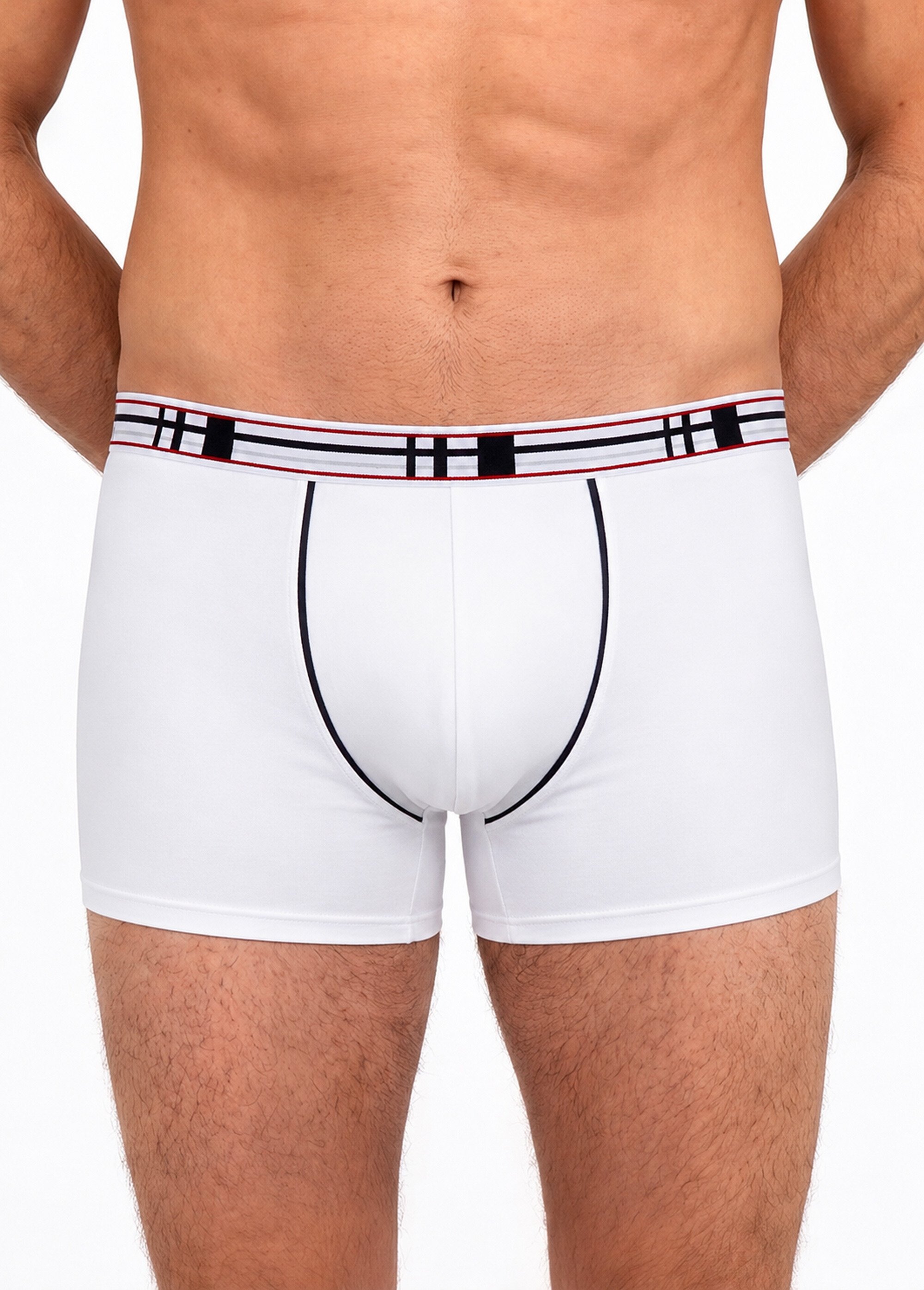 Boxer fermé coton stretch - lot de 2 Homme Blanc ISOCELE FA1