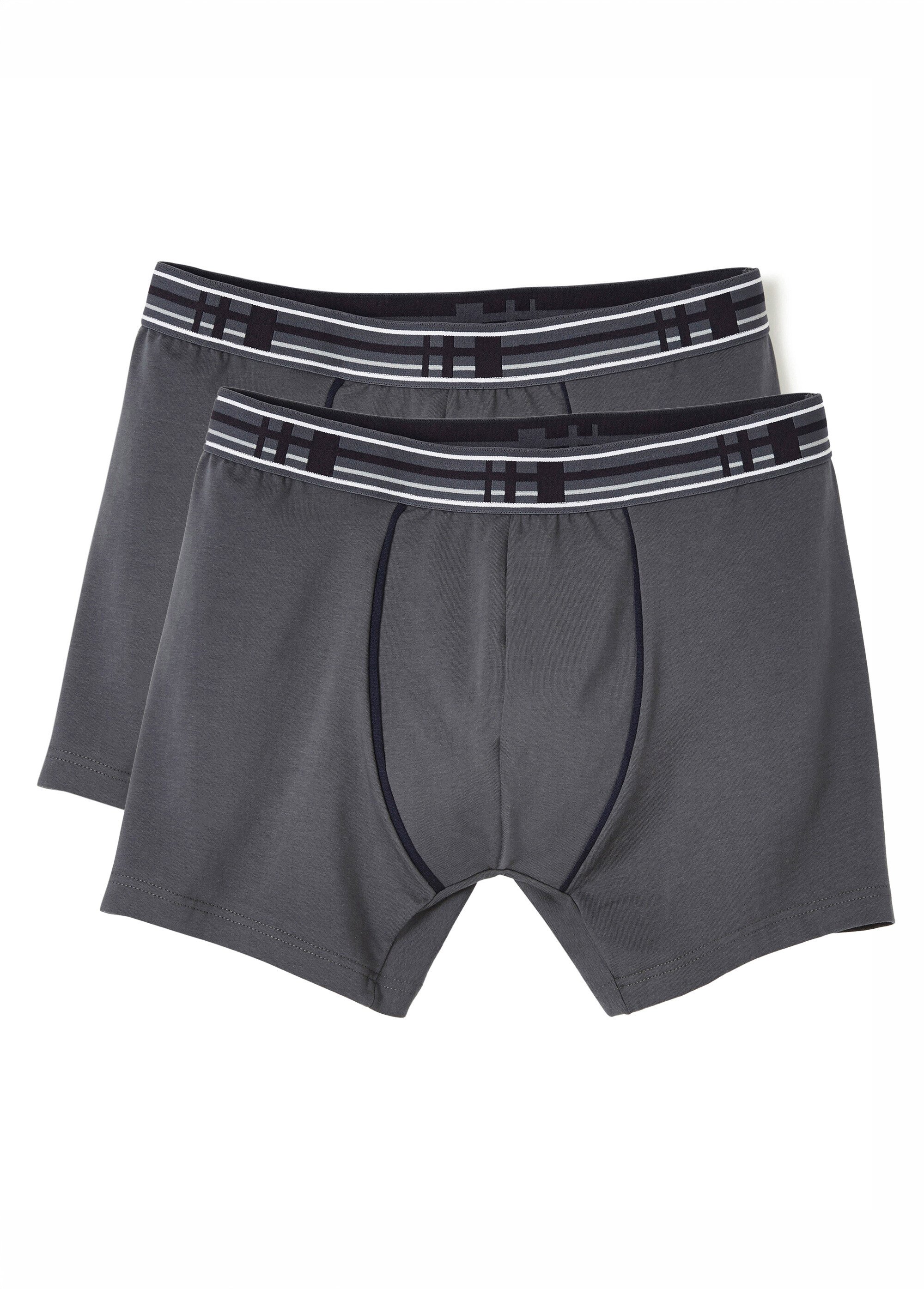 Boxer fermé coton stretch - lot de 2 Homme Gris ISOCELE AP1