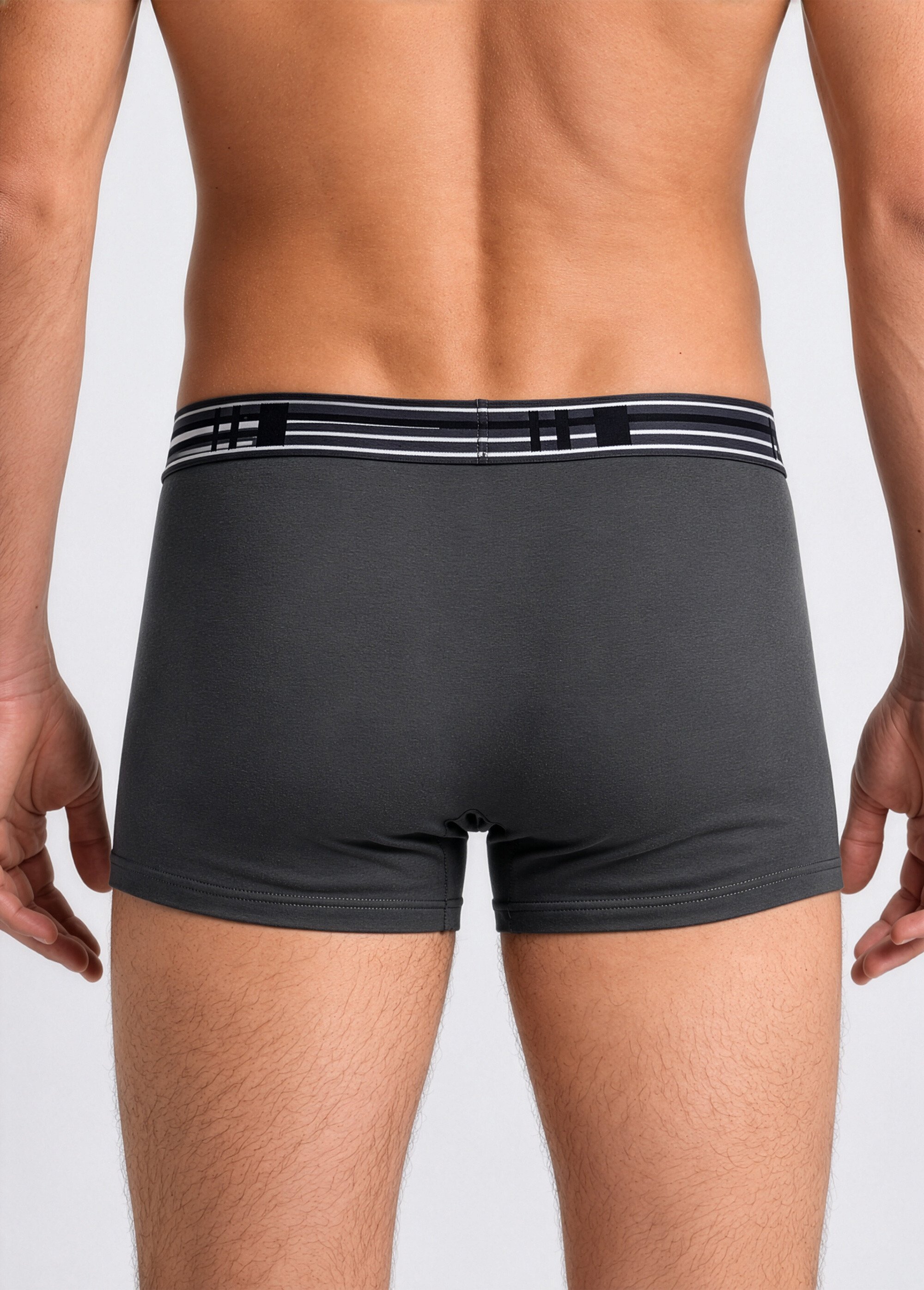 Boxer fermé coton stretch - lot de 2 Homme Gris ISOCELE DO1