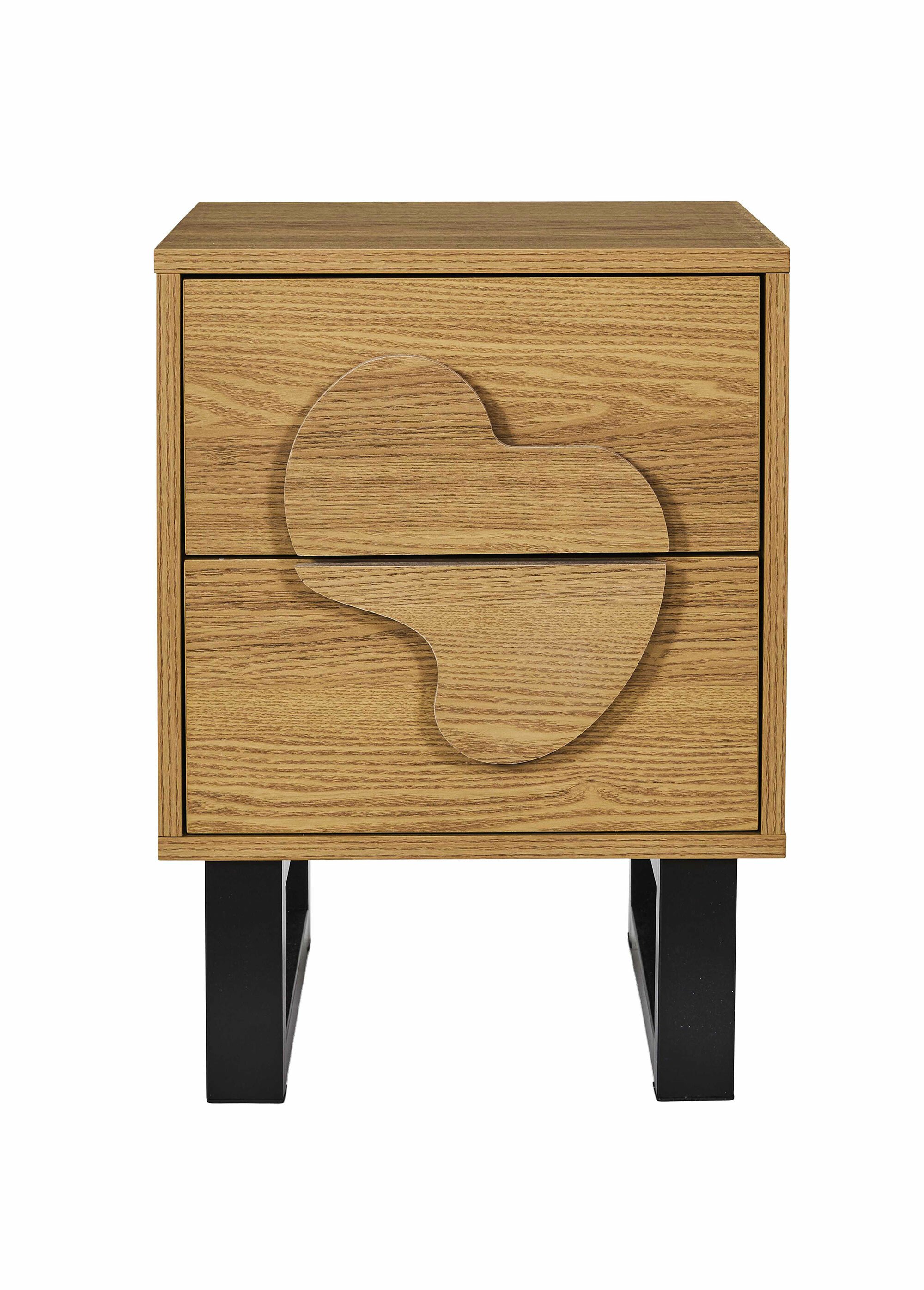 Chevet en bois décor forme abstraite