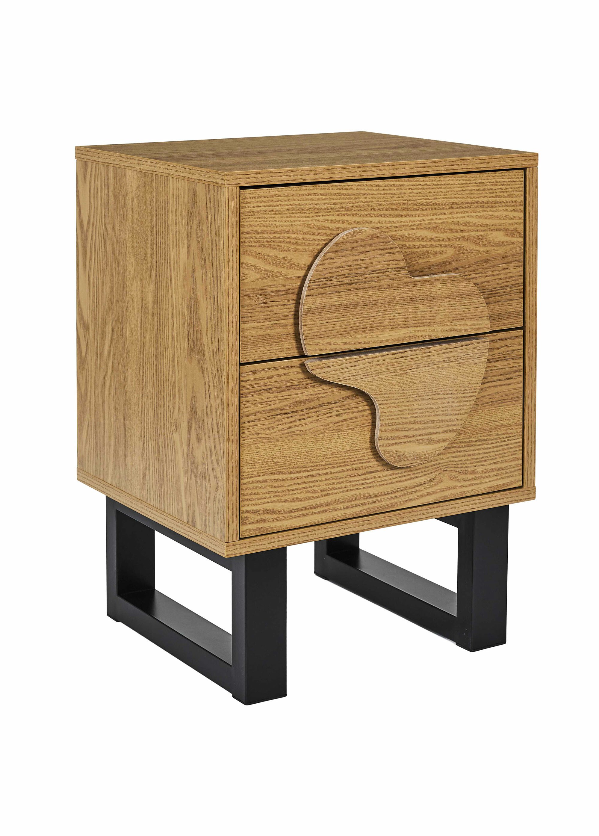 Chevet en bois décor forme abstraite MARRON CMP-HD0432 FA1