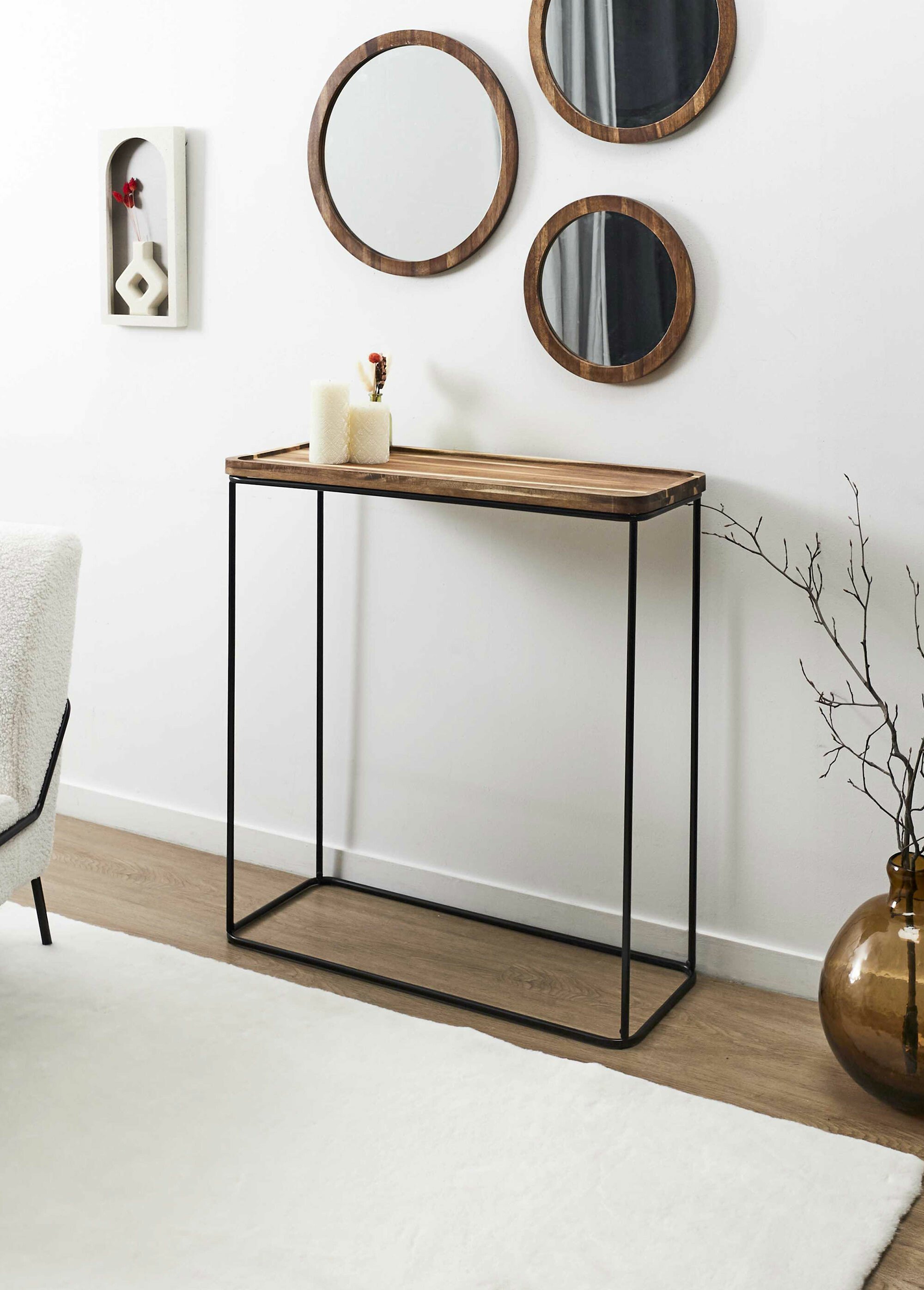 Console design en bois d'acacia MARRON CMP-HD0402 SI1