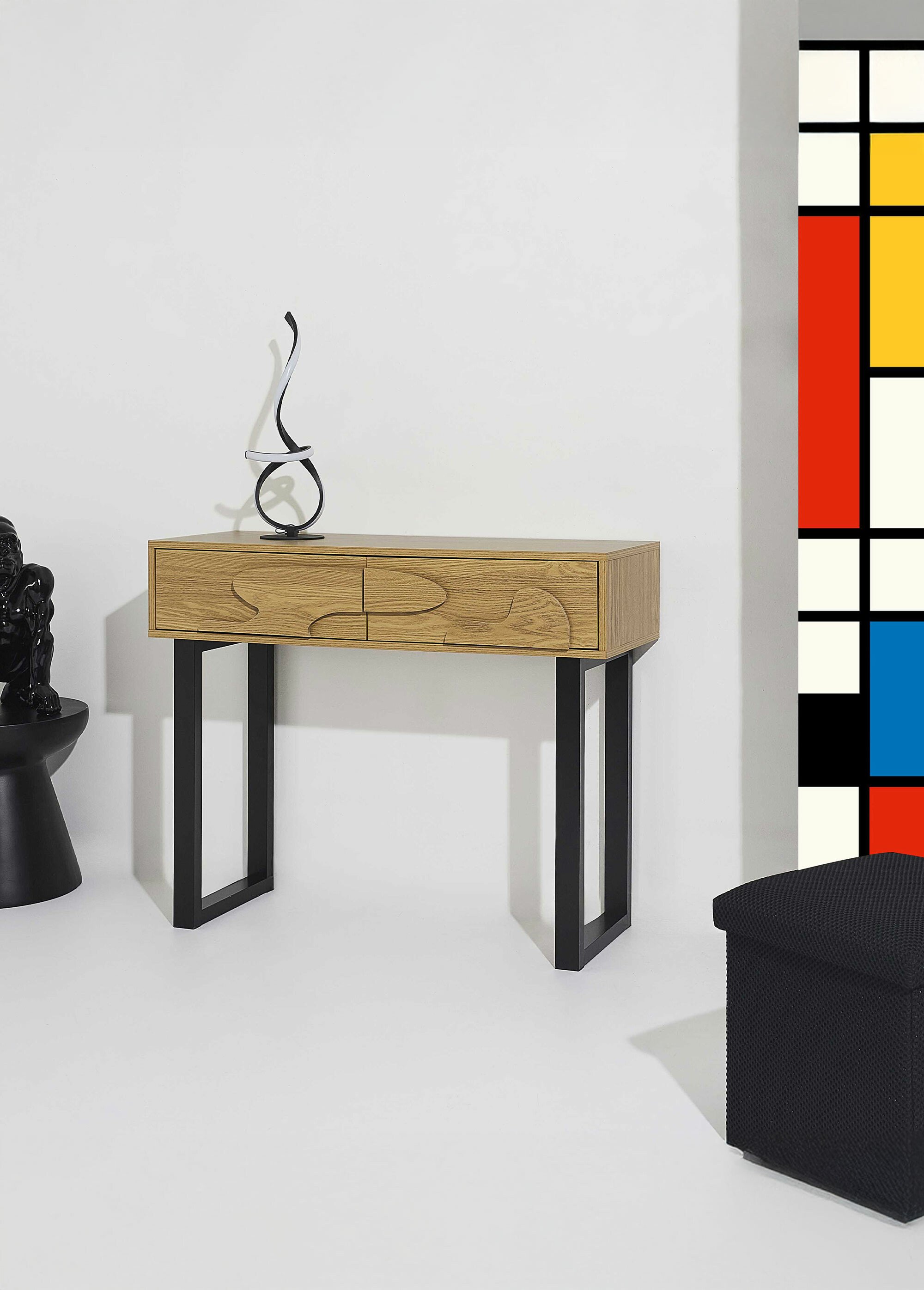 Console en bois décor forme abstraite MARRON CMP-HD0431 SI1