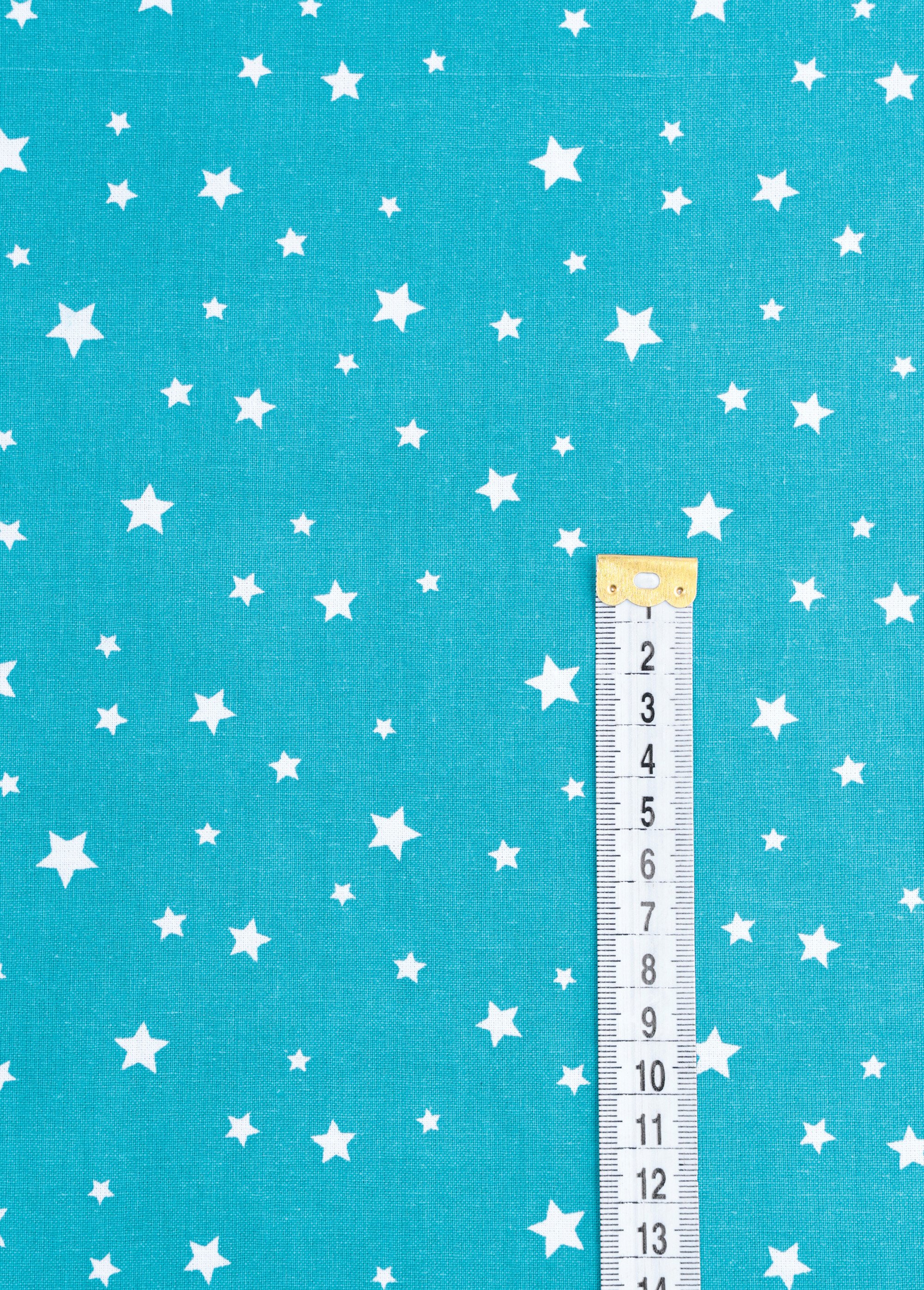 Coupon tissu ameublement, motif étoiles BLEU COT143744 DE1