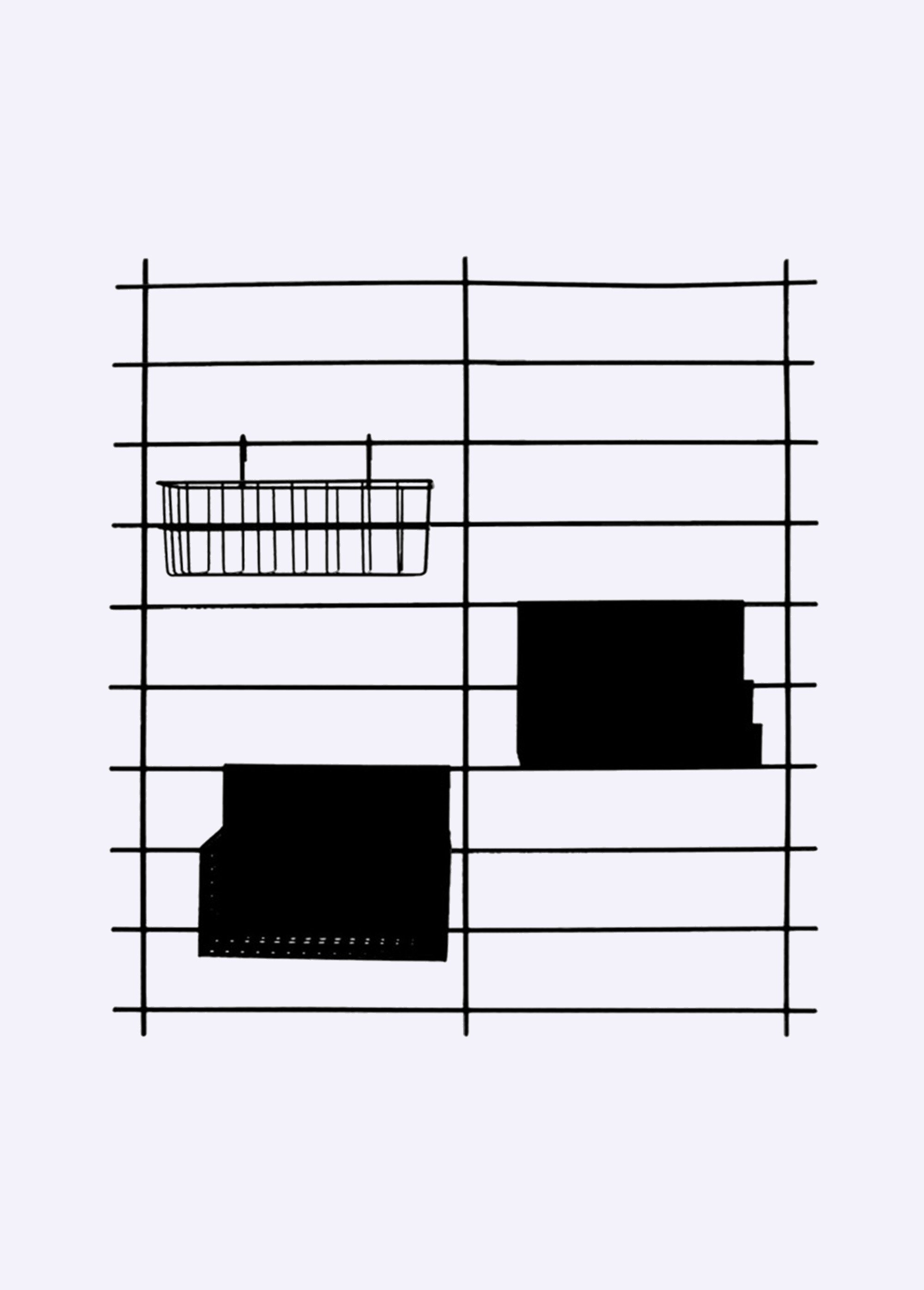 Etagère / Organiseur en fil métallisé, foncé NOIR NOR-4356 FA1