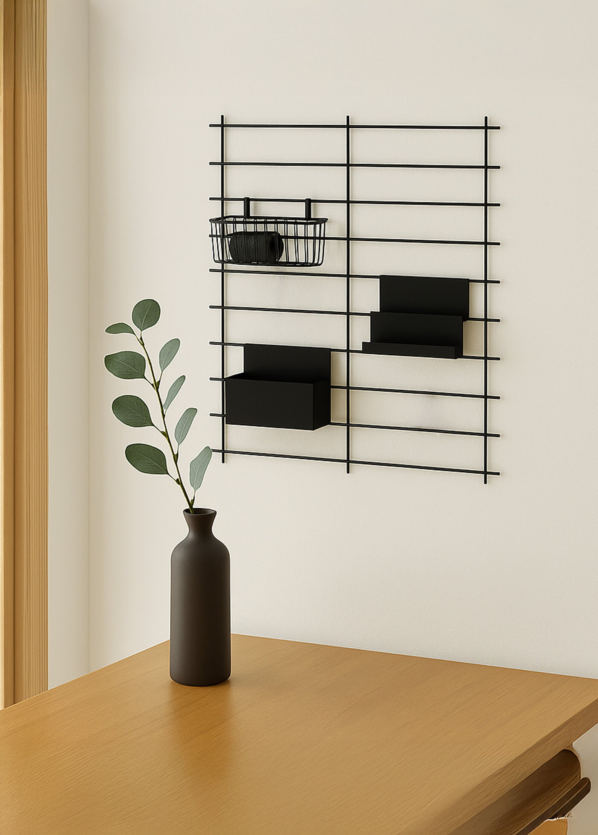 Etagère / Organiseur en fil métallisé, foncé NOIR NOR-4356 SI1