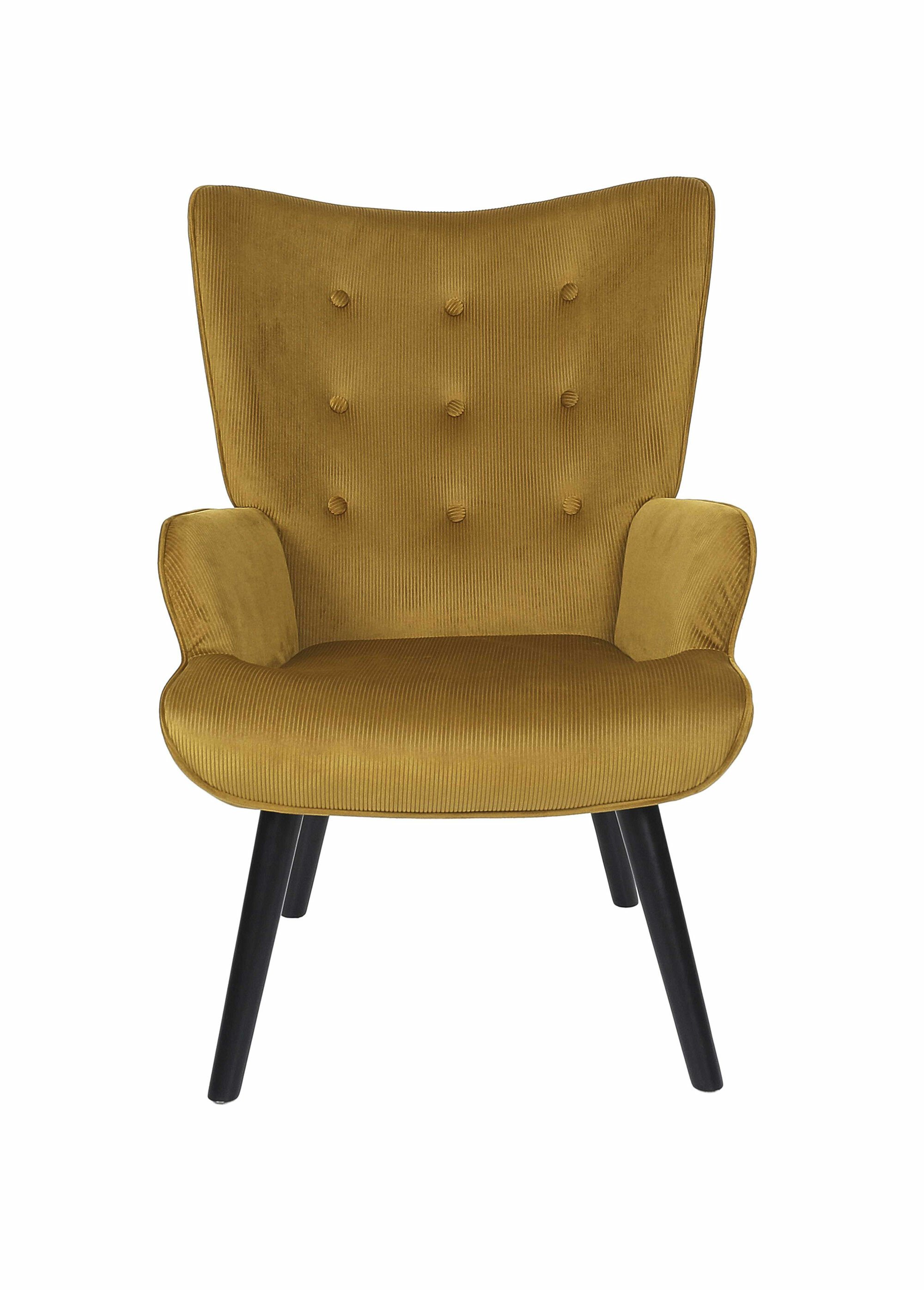 Fauteuil velours et dossier capitonné 1N