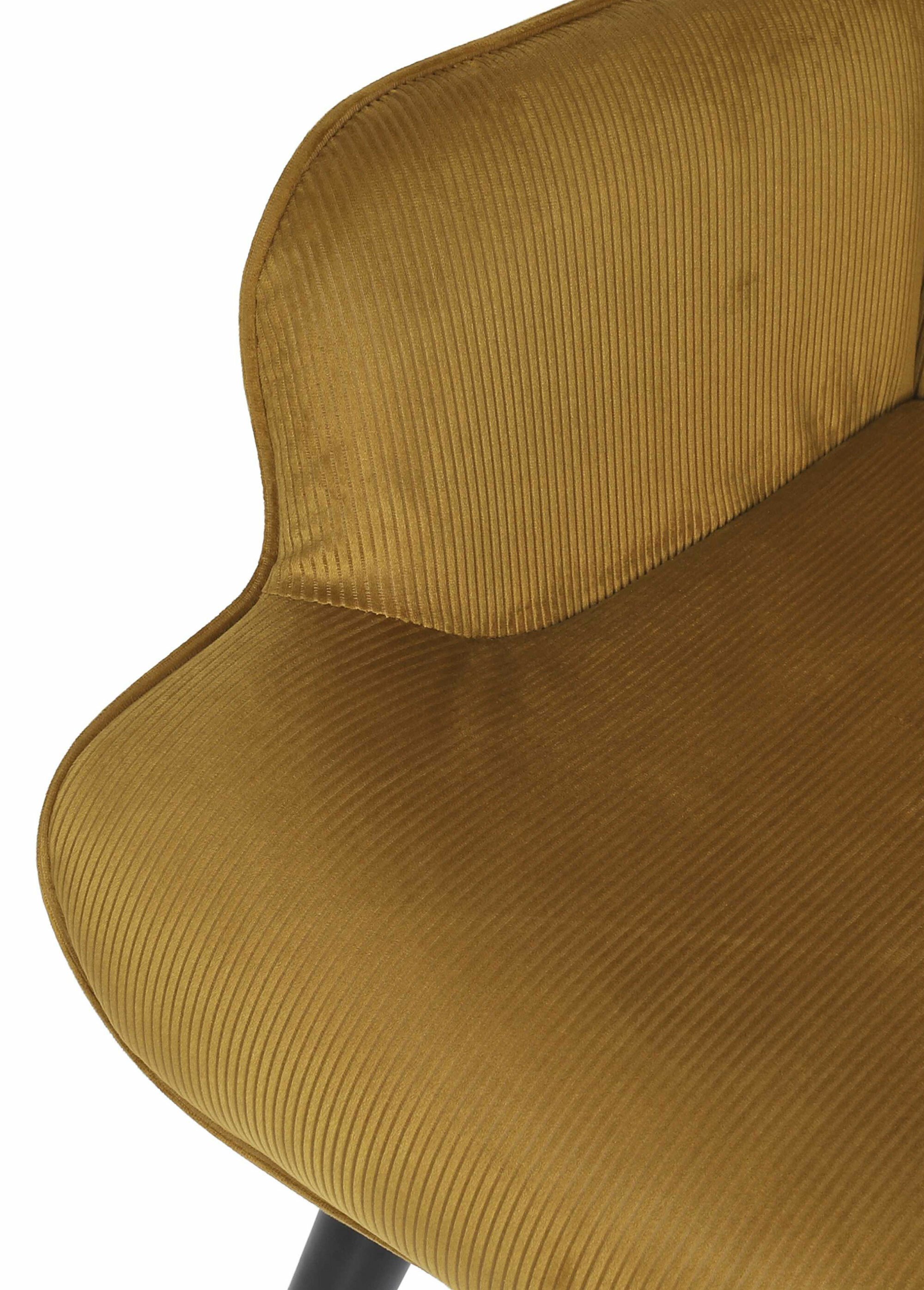 Fauteuil velours et dossier capitonné 1N JAUNE CMP-HD0364 DE2