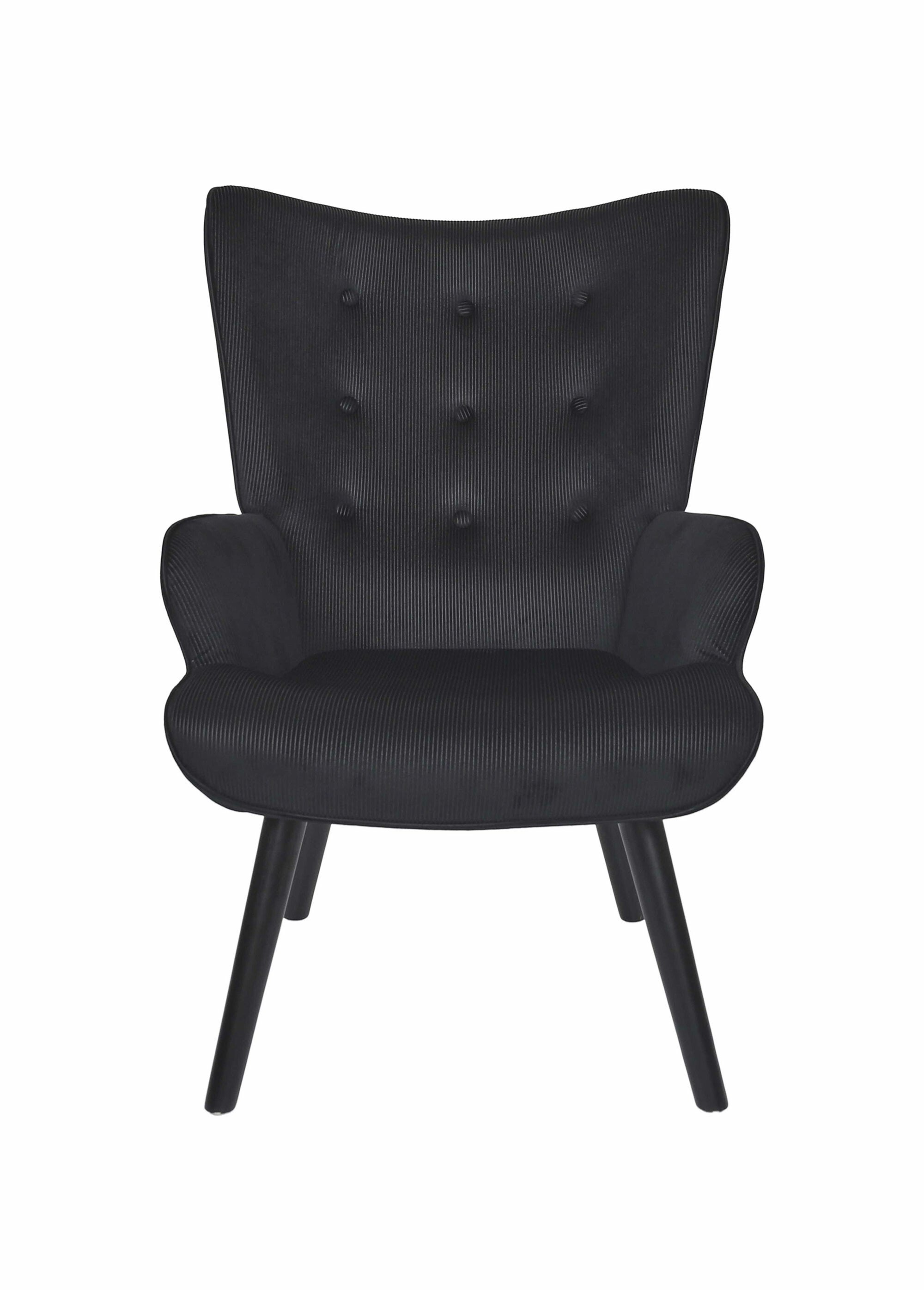 Fauteuil velours et dossier capitonné 1N