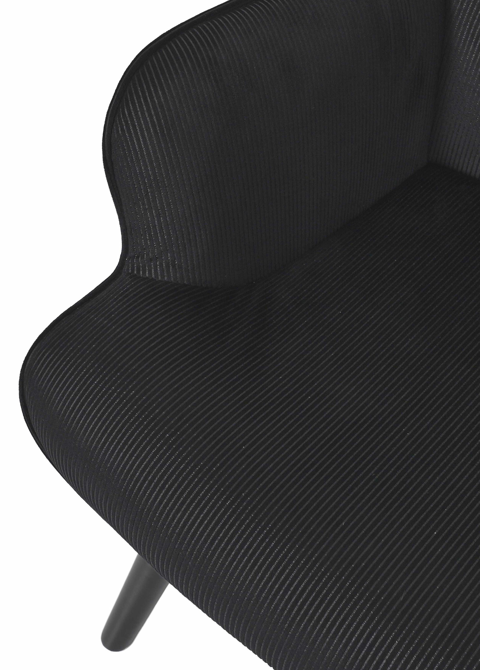 Fauteuil velours et dossier capitonné 1N NOIR CMP-HD0364 DE2