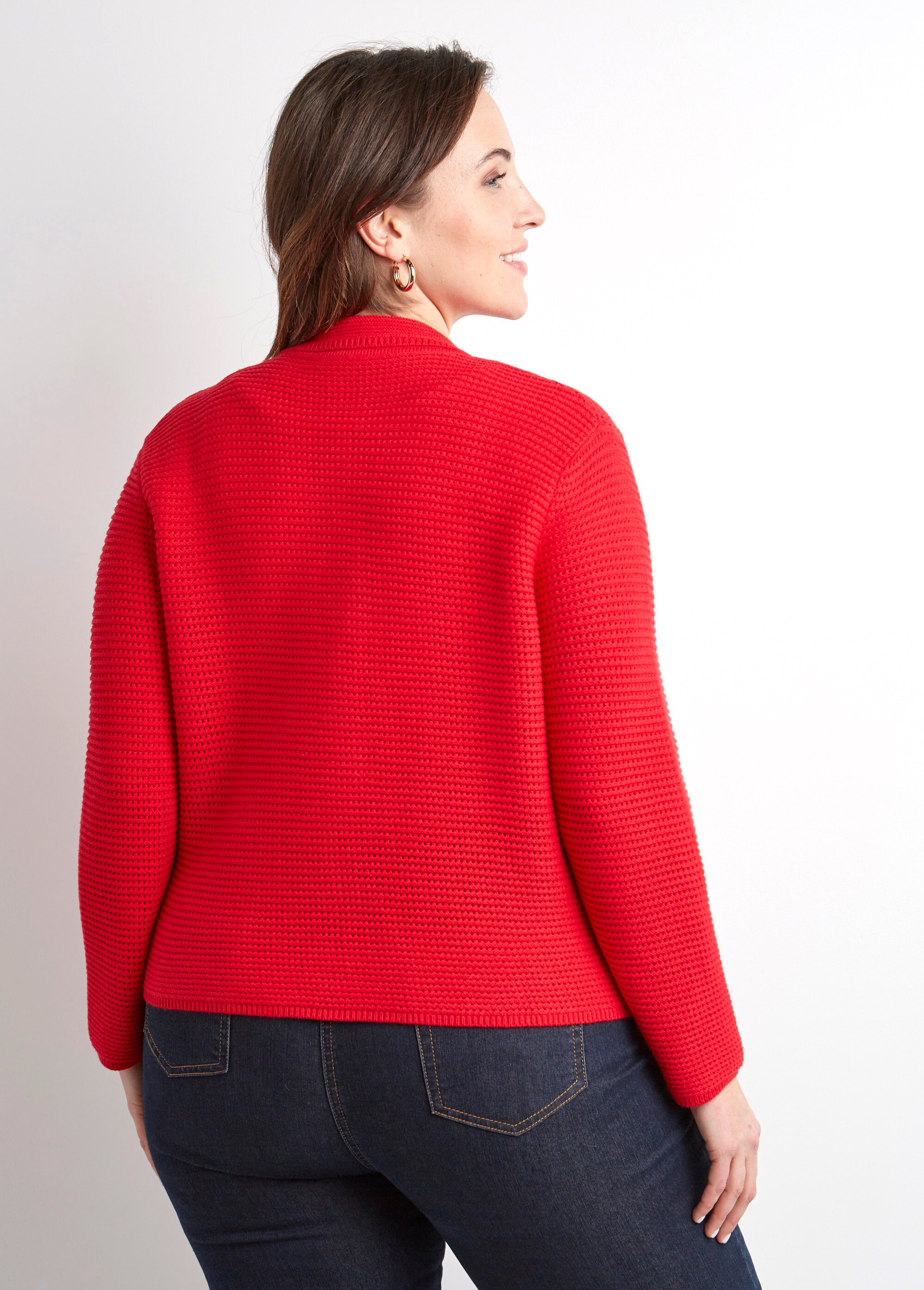 Gilet boutonné uni avec col manches longues