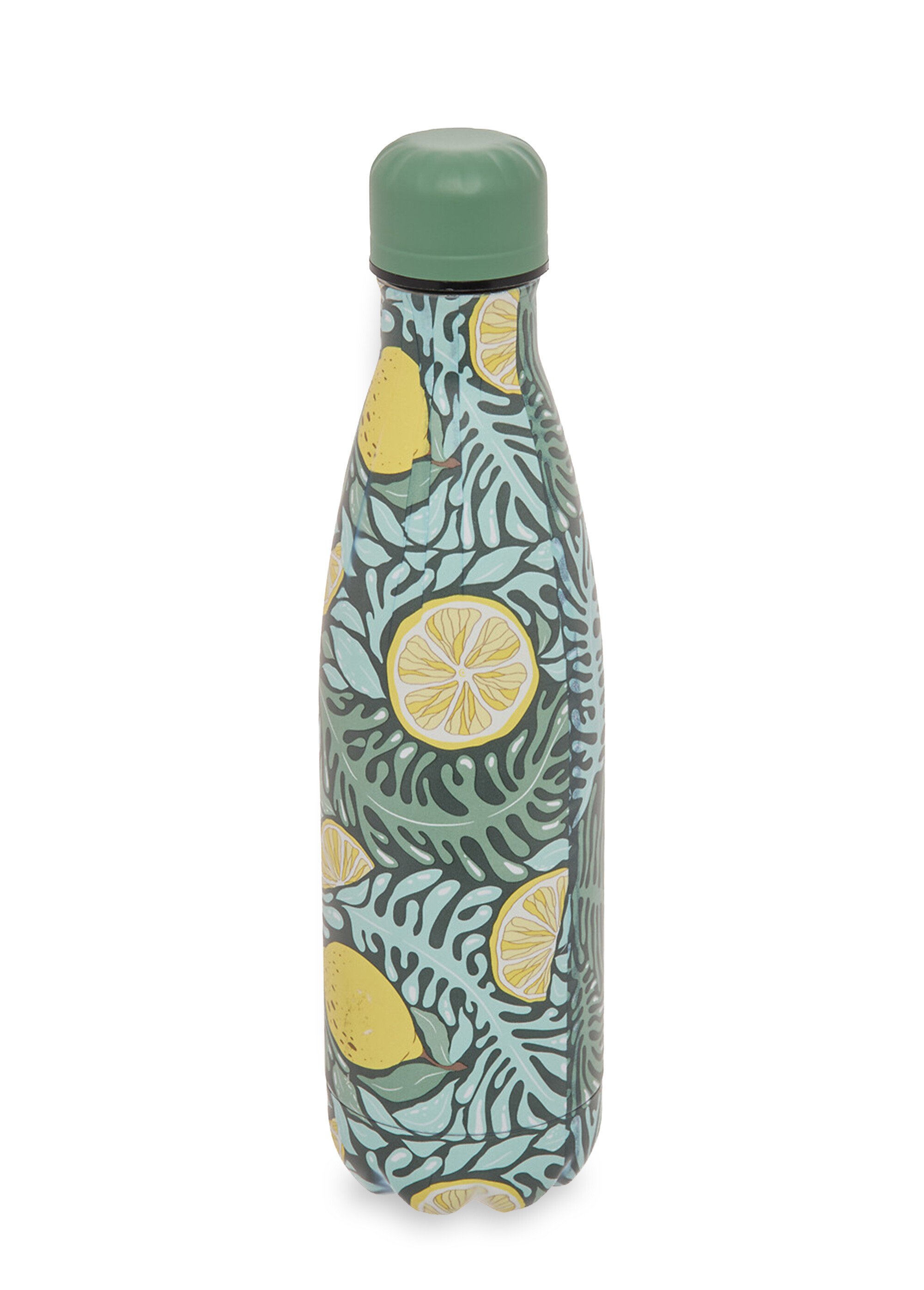 Gourde bouteille métal décor fantaisie Jaune JJA-213552 FA1