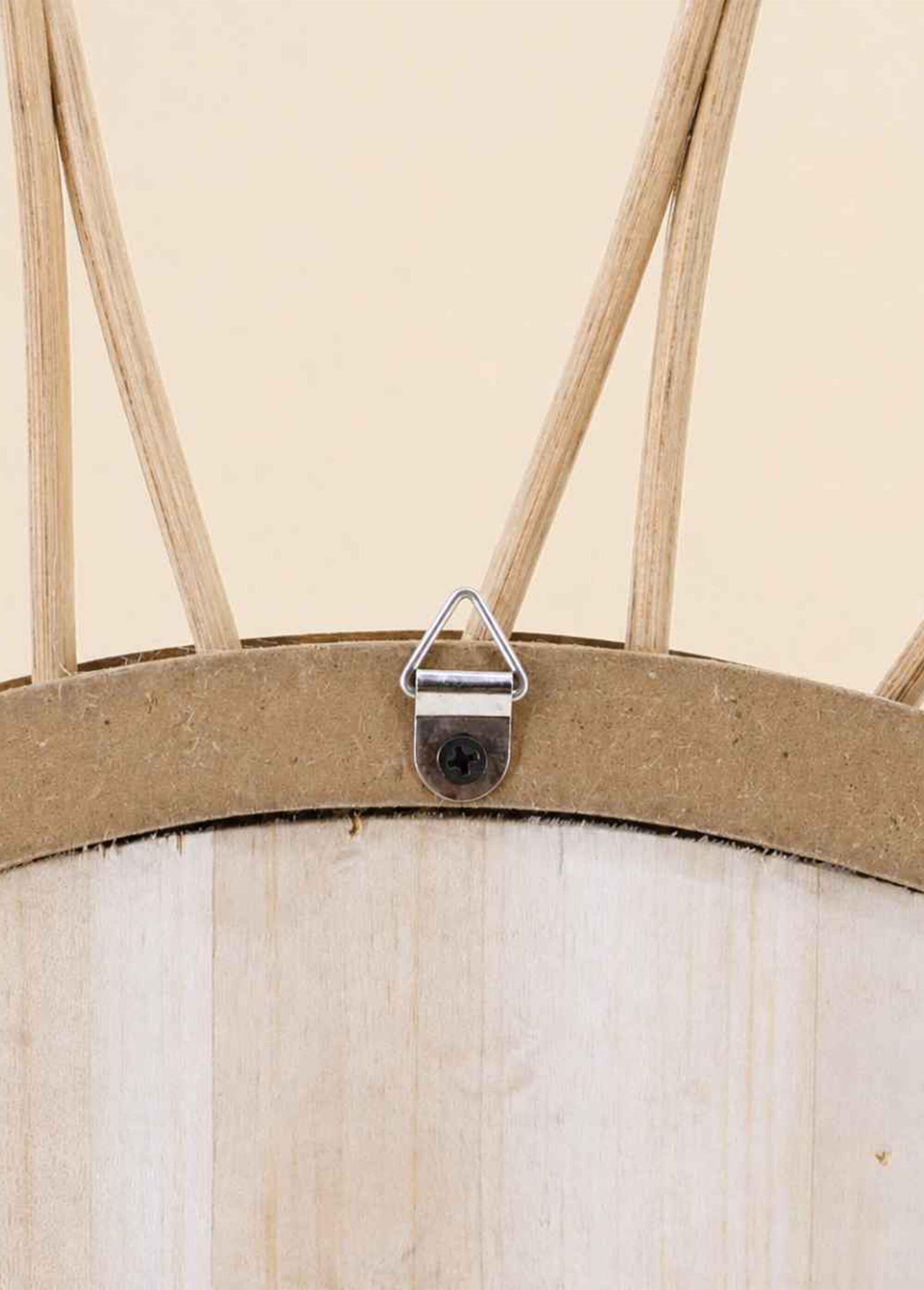 Grande horloge en rotin, forme rosace Beige NOR-29355 DE2