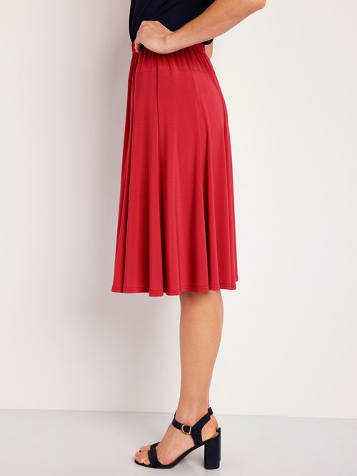 Jupe mi longue évasée en maille Femme Rouge LAON DR1