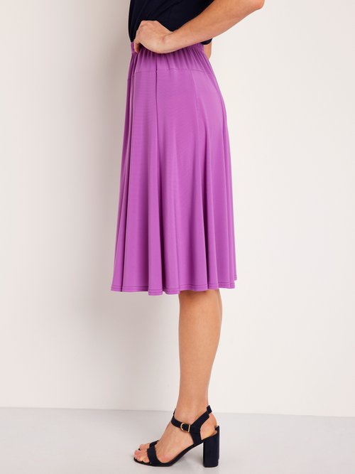 Jupe mi longue évasée en maille Femme Violet LAON GA1