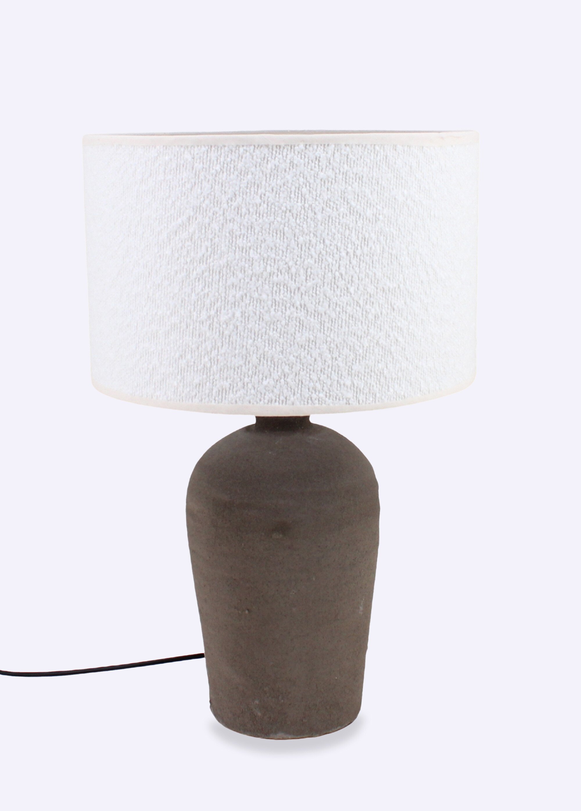 Lampe aspect brut avec abat jour tissu