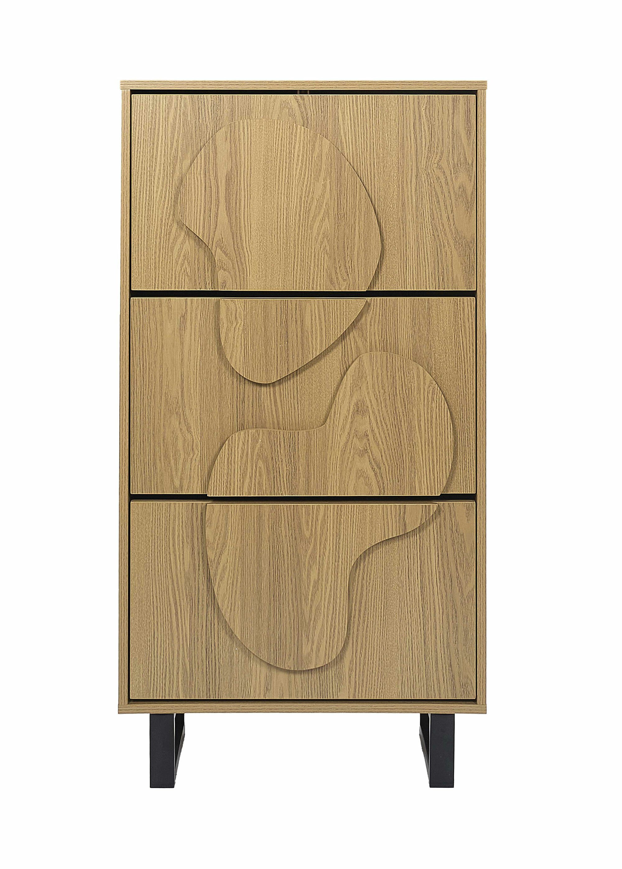 Meuble à chaussures bois décor abstrait MARRON CMP-HD0429 DE1