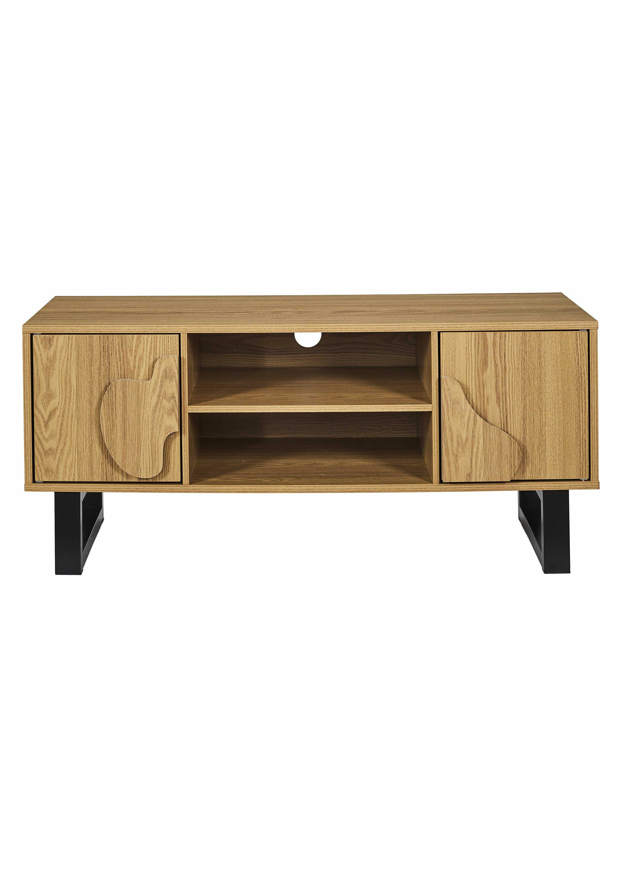 Meuble TV en bois décor forme abstraite MARRON CMP-HD0434 DE1