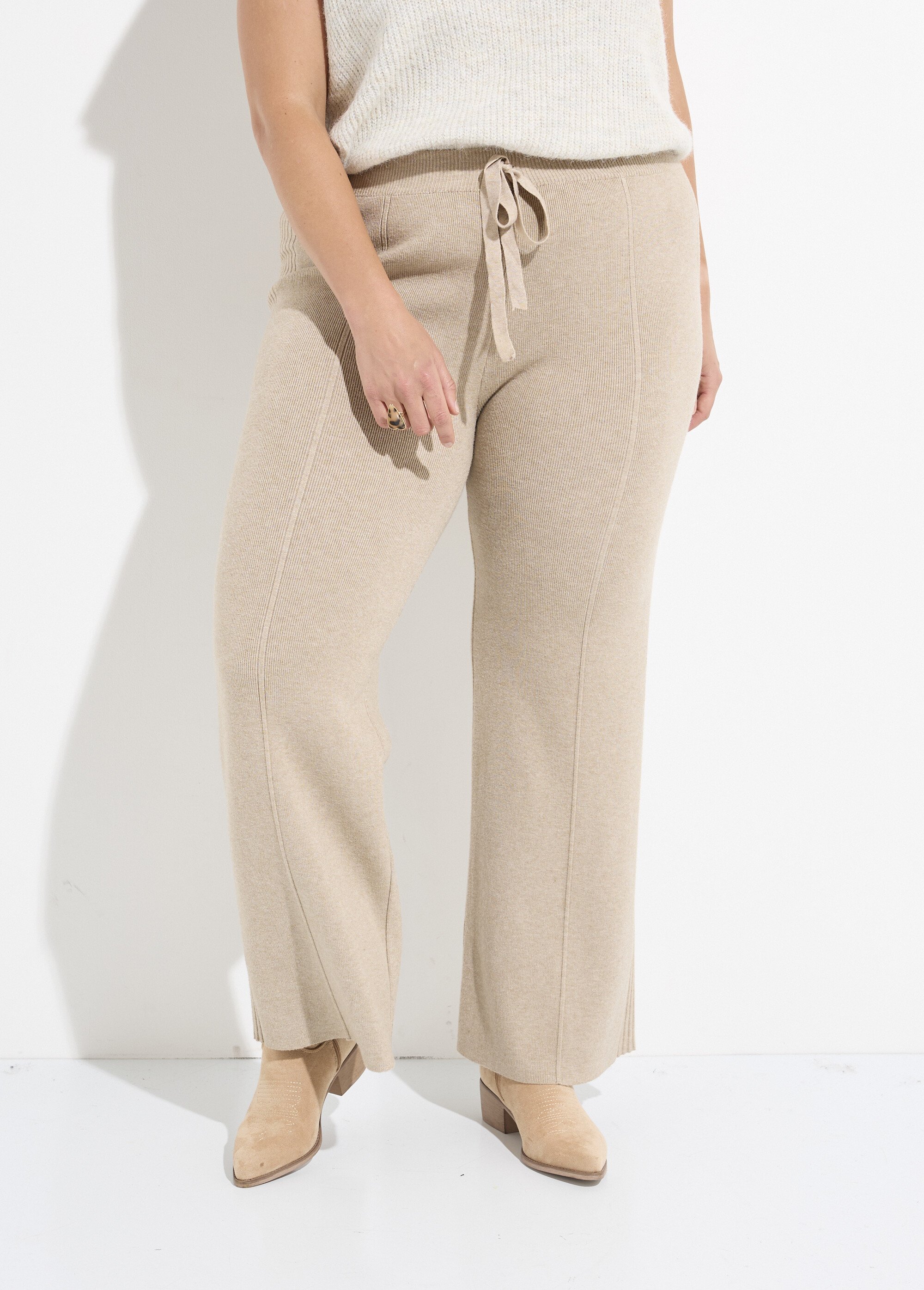 Pantalon large confort, jeu de mailles