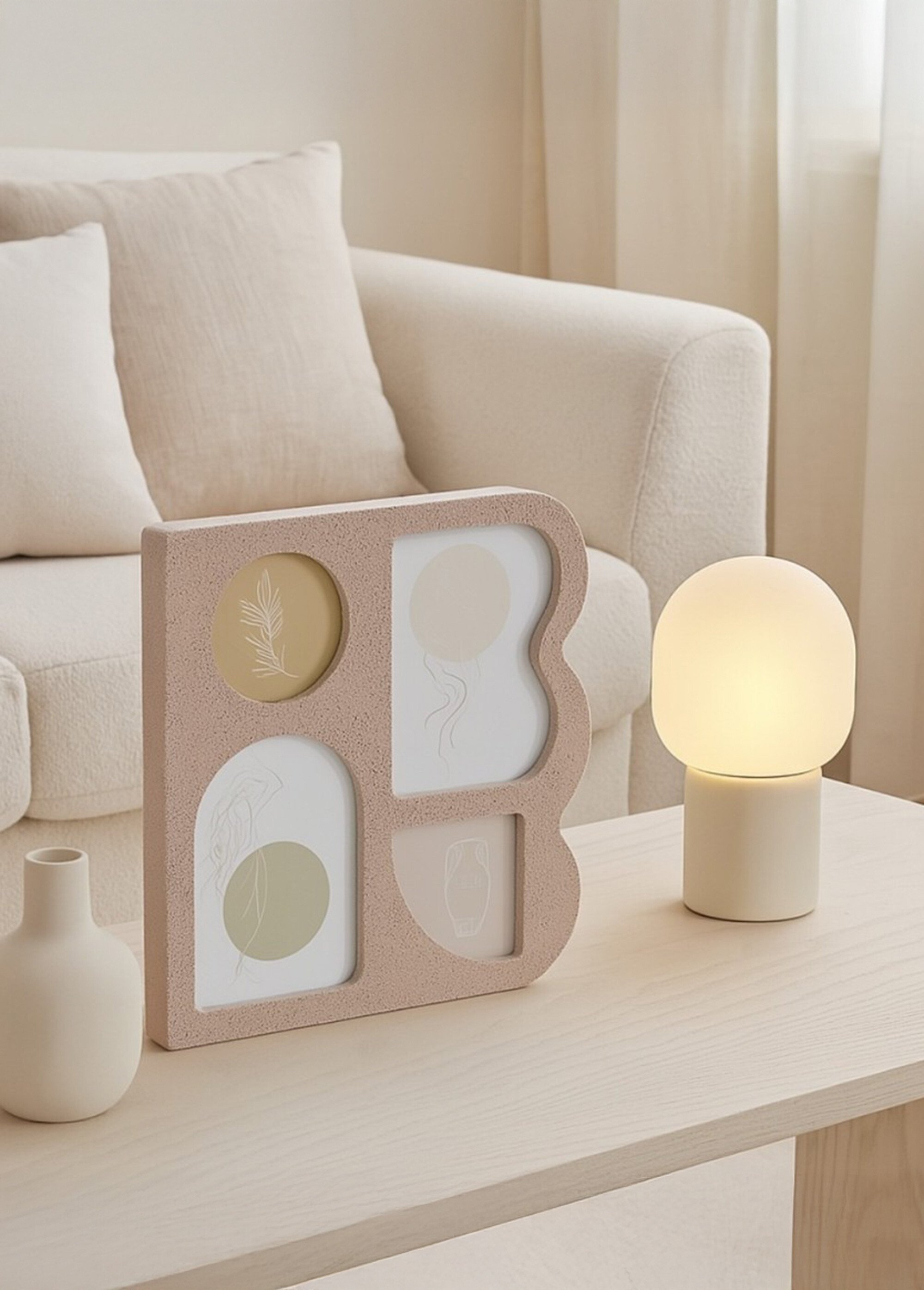 Pele mele 4 photos, effet matière Beige NOR-27571 SI1