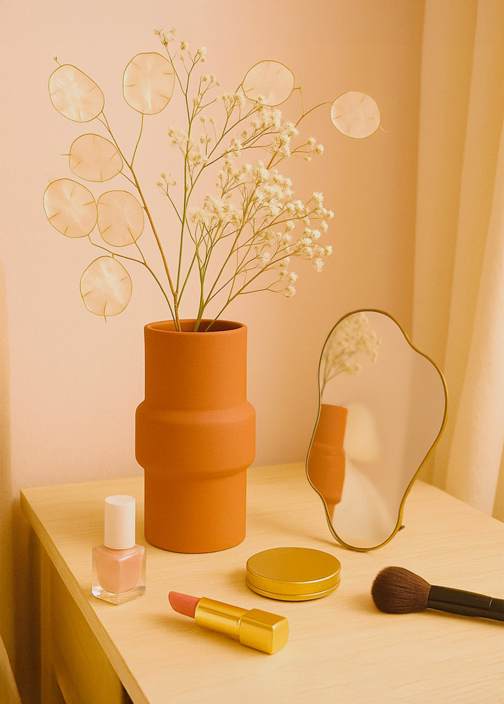 Petit vase en céramique, forme épurée Orange NOR-14066 SI2