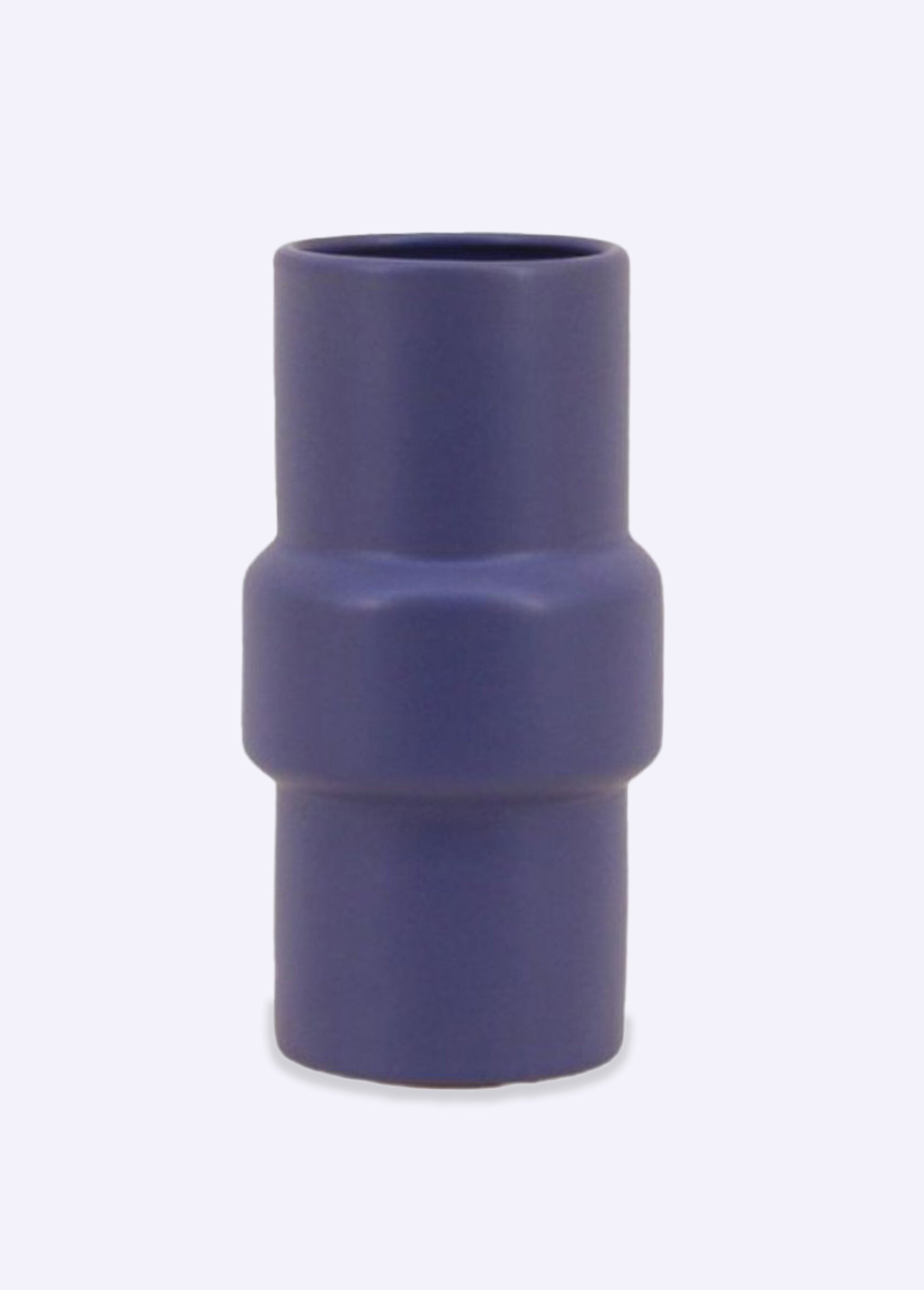 Petit vase en céramique, forme épurée Bleu NOR-14066 FA1