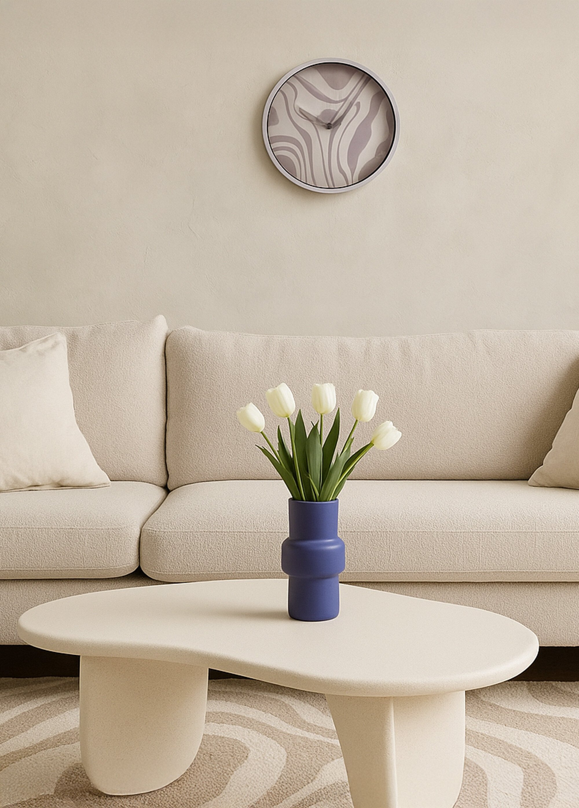 Petit vase en céramique, forme épurée Bleu NOR-14066 SI2