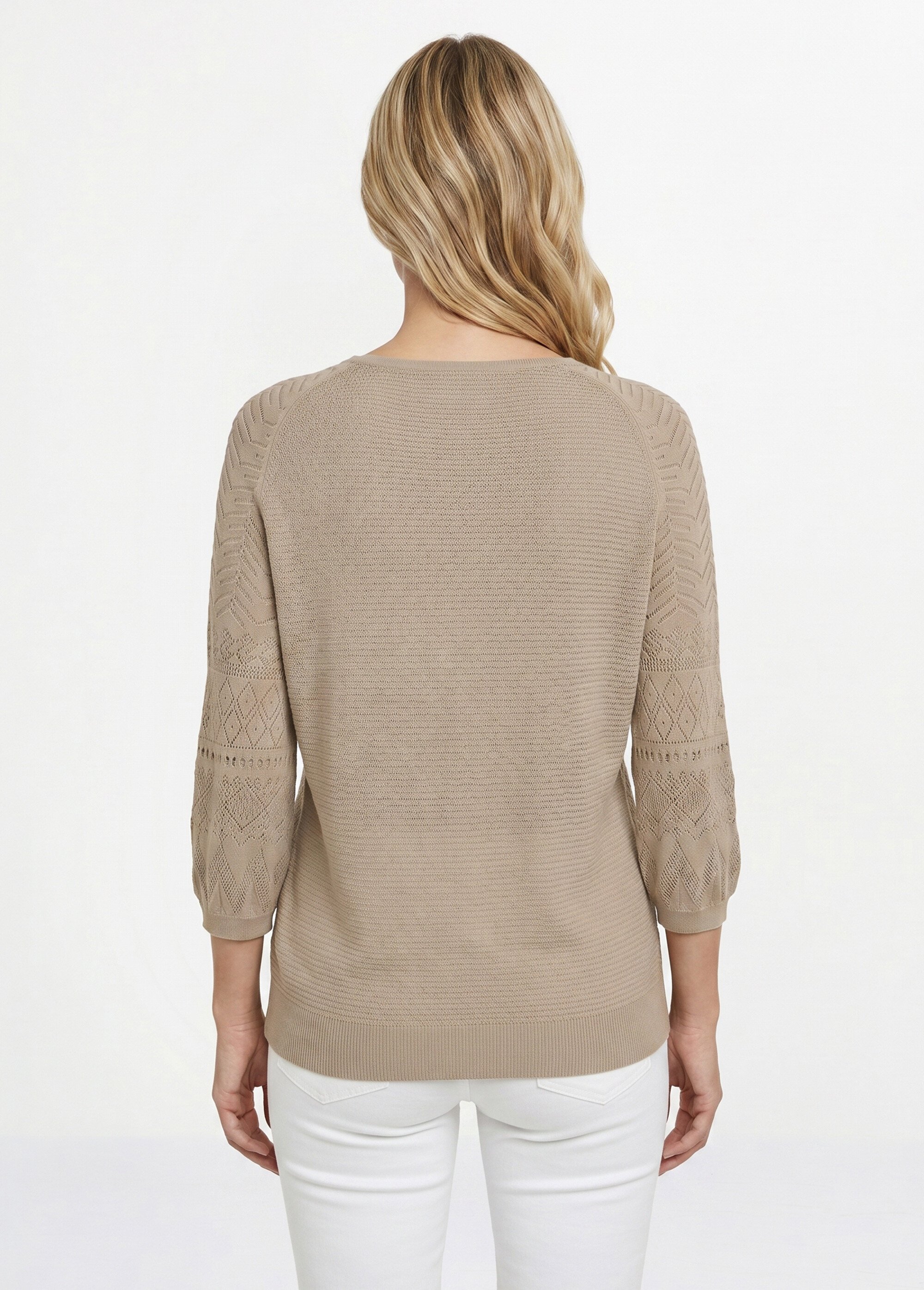 Pull léger manches 3/4 raglan col rond