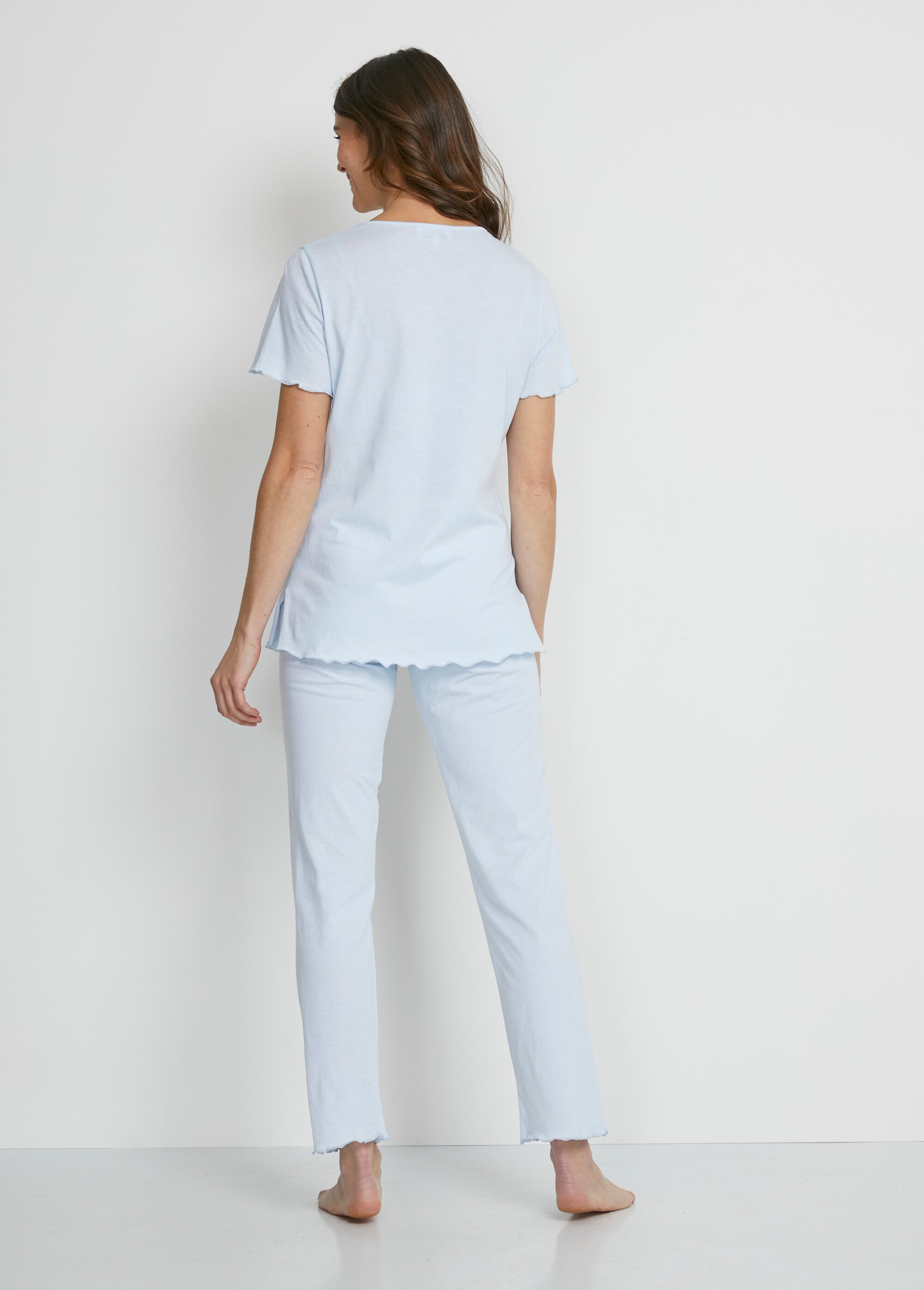 Pyjama détails tulle brodé