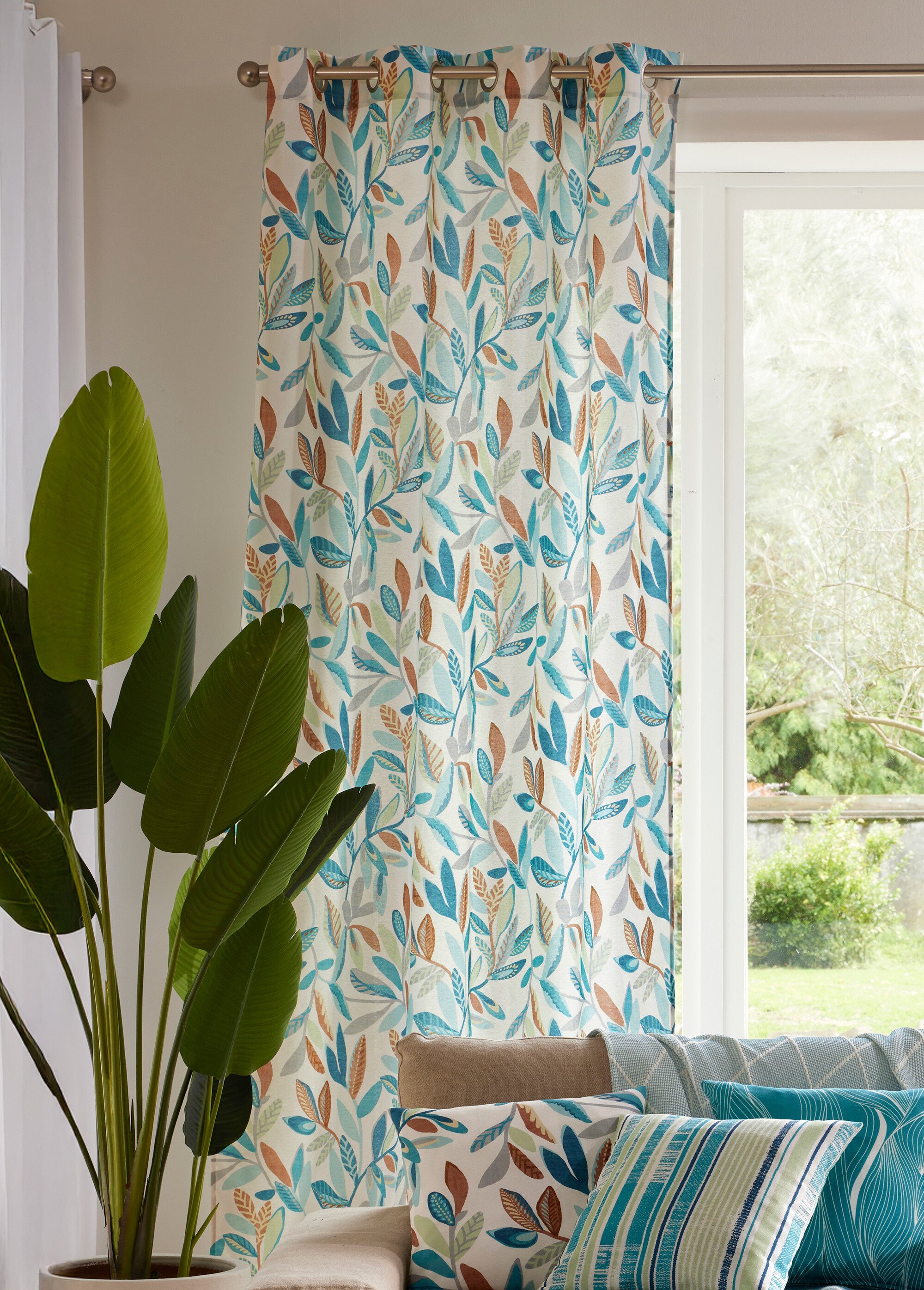 Rideau tamisant imprimé prêt à poser