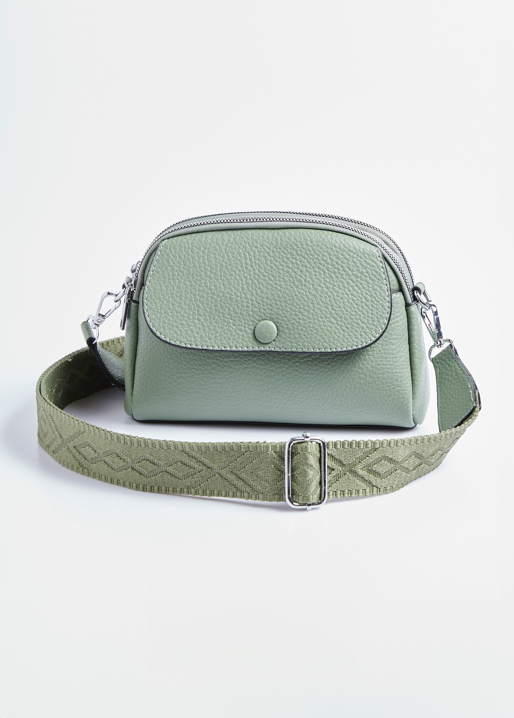 Sac simili cuir grainé et bandoulière