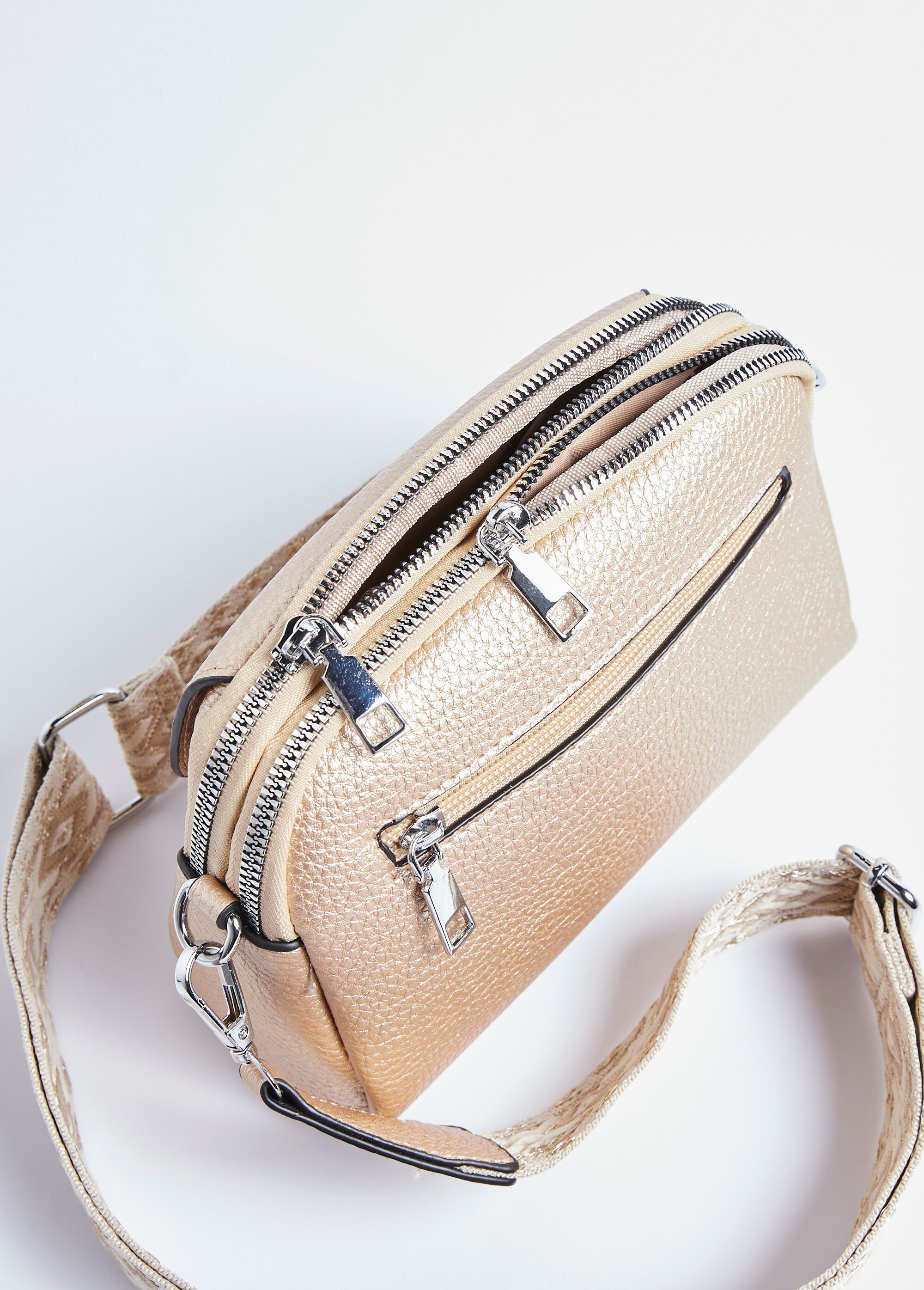 Sac simili cuir grainé et bandoulière