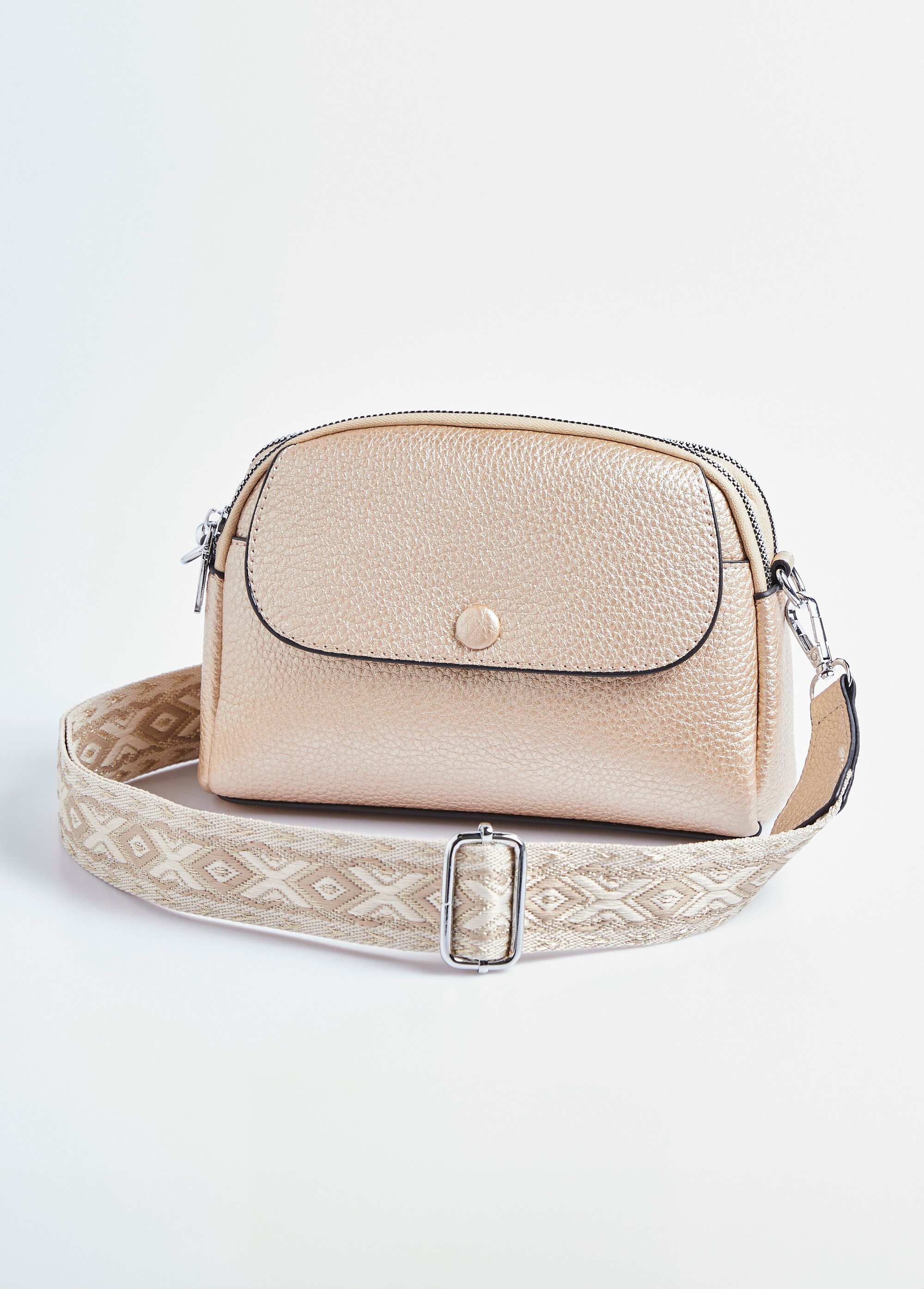 Sac simili cuir grainé et bandoulière